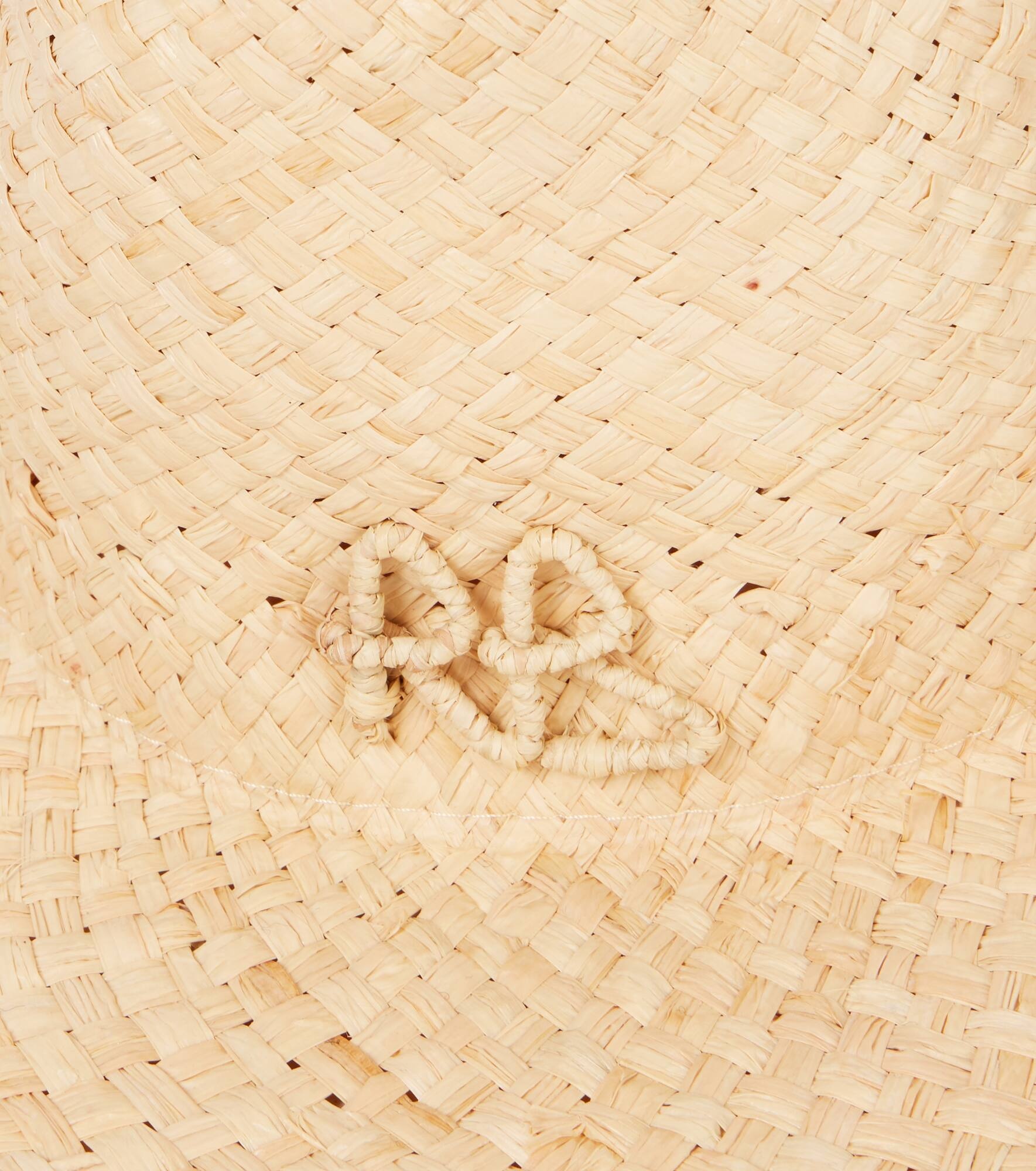 Logo faux pearl-embellished straw fedora - 3