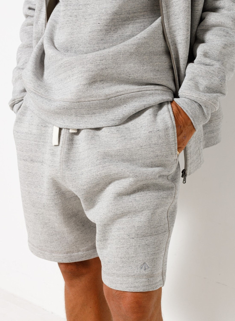 Nigel Cabourn Embroidered Arrow Shorts in Grey Marl outlook