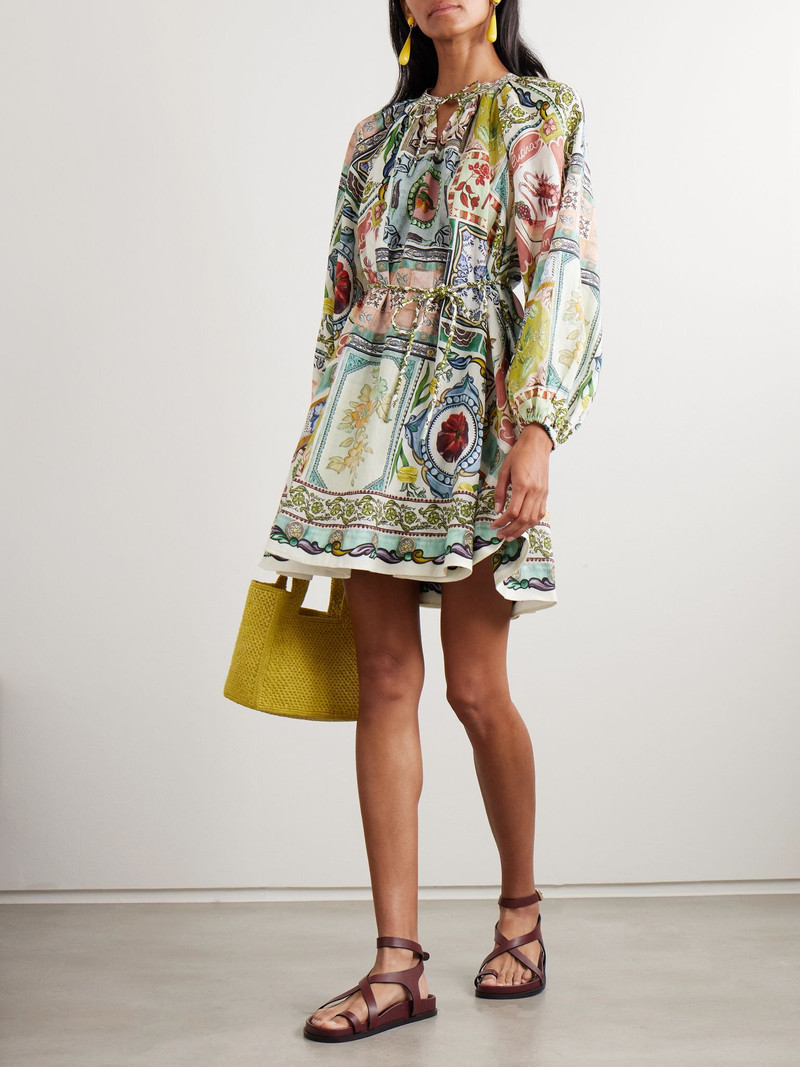 ALÉMAIS Tommasina printed ramie mini dress Multi outlook