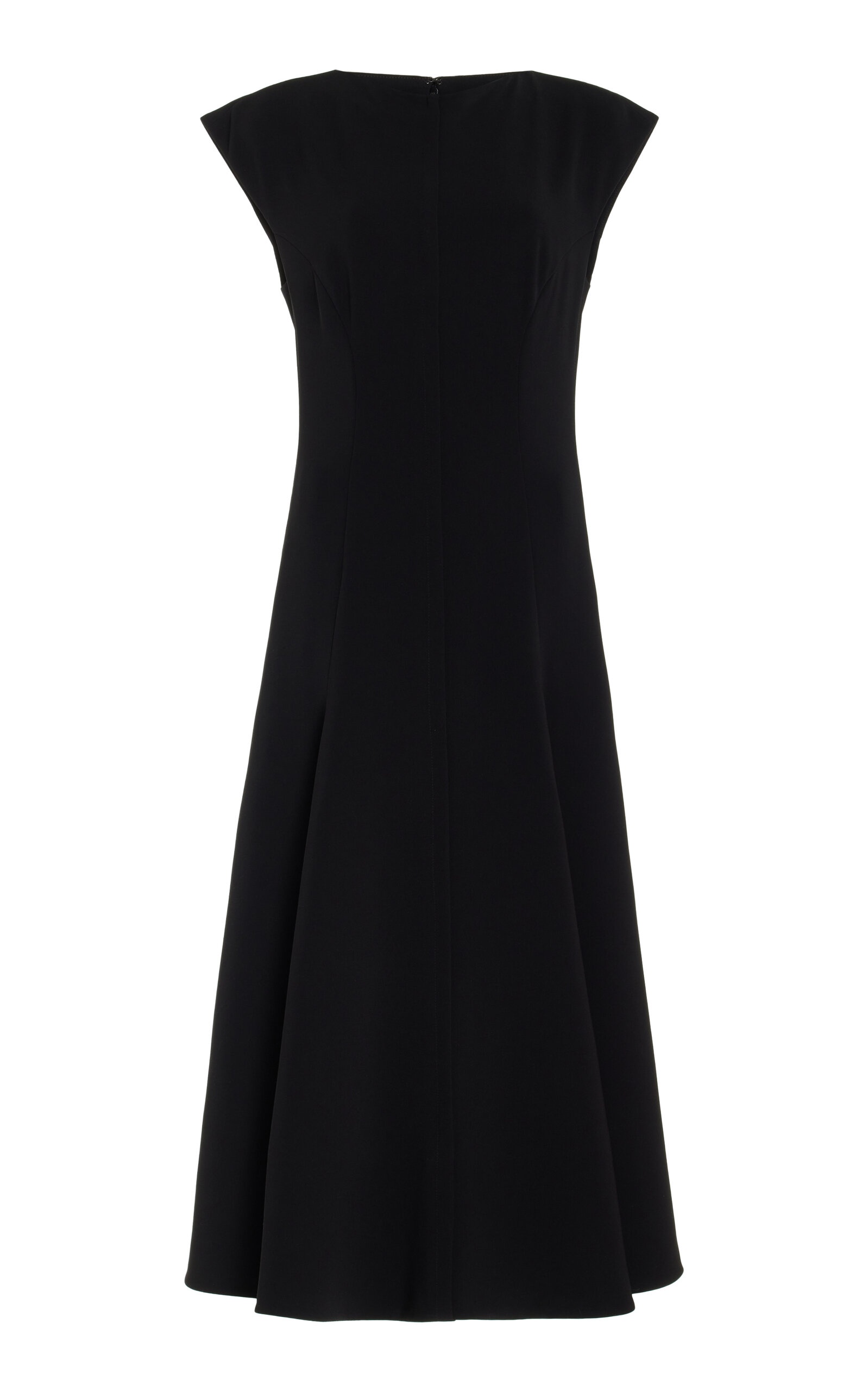 Georgia Cap-Sleeve Crepe Midi Dress black - 1