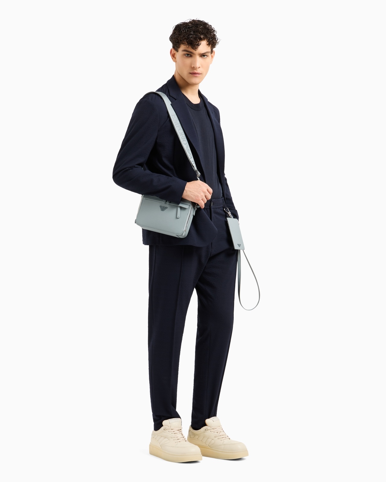 PLEATED TECHNICAL SEERSUCKER FABRIC TROUSERS - 2