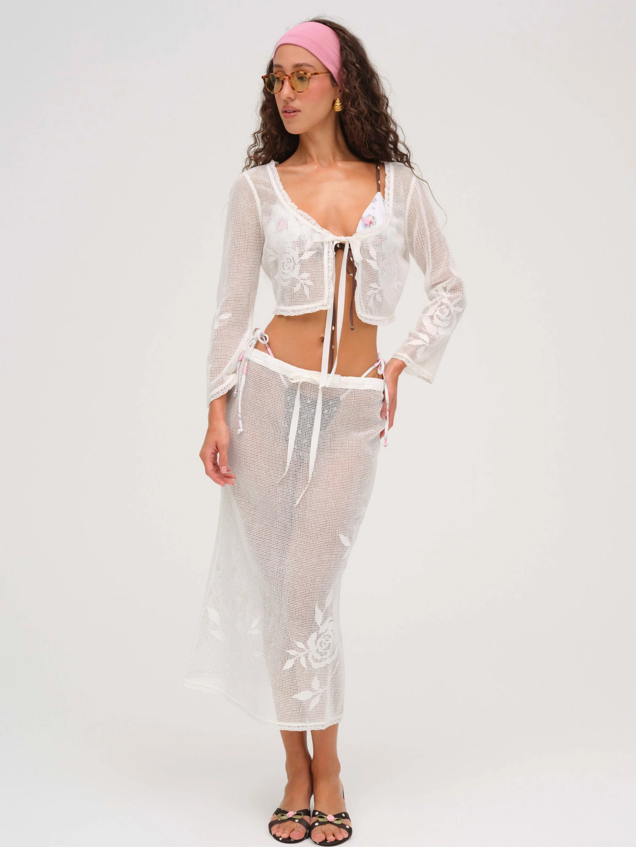 Rose Crochet Midi Skirt - 1