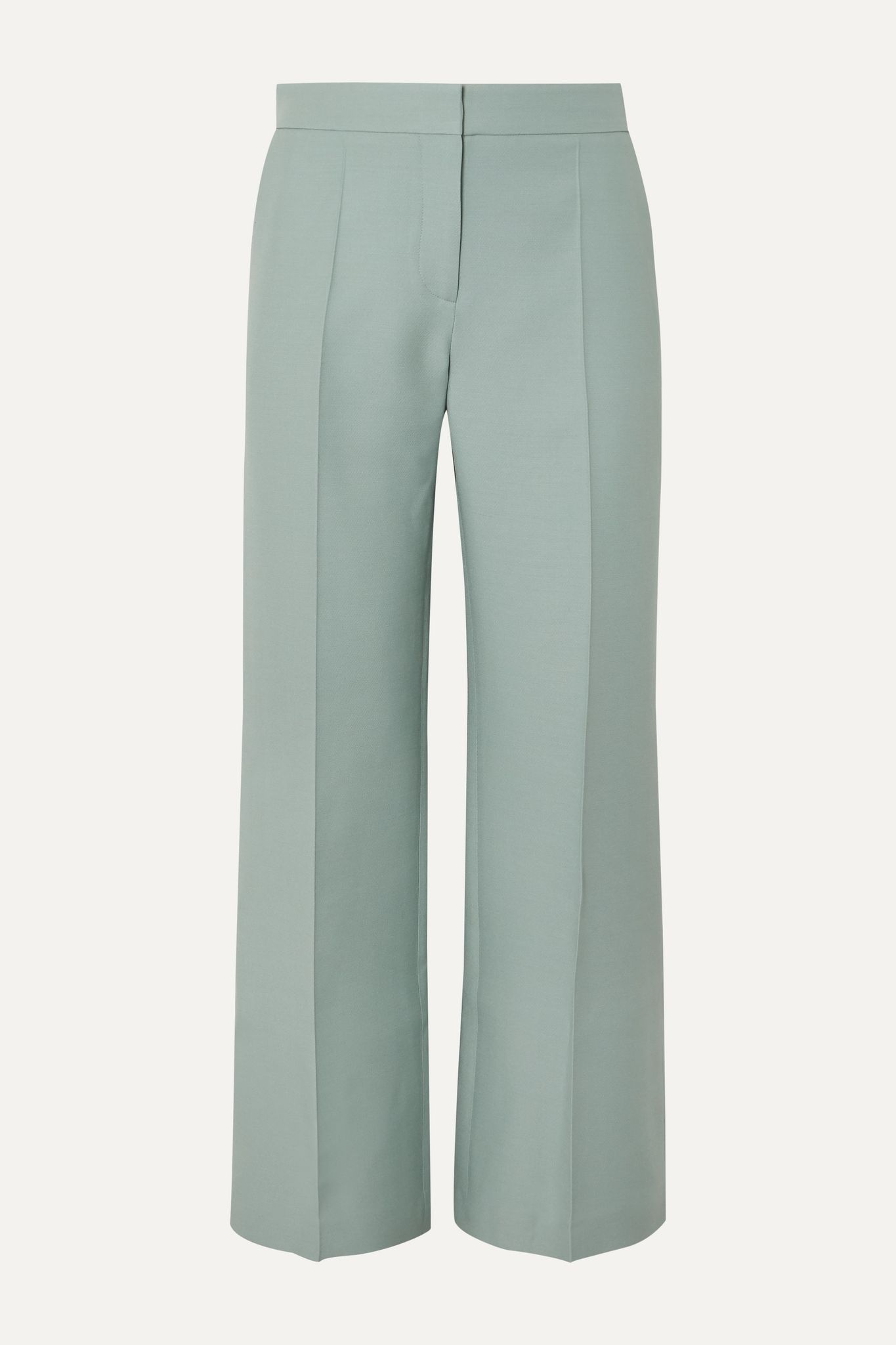 Wool and silk-blend crepe wide-leg pants - 1