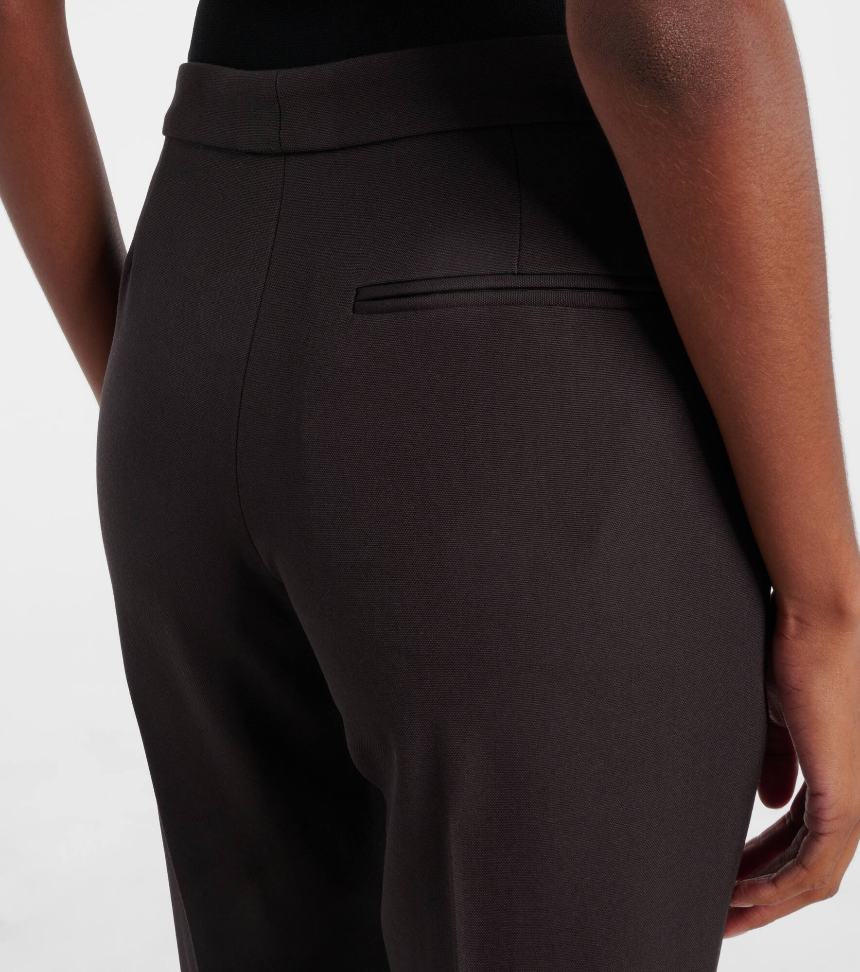 Mid-rise wool canvas crêpe straight pants - 5