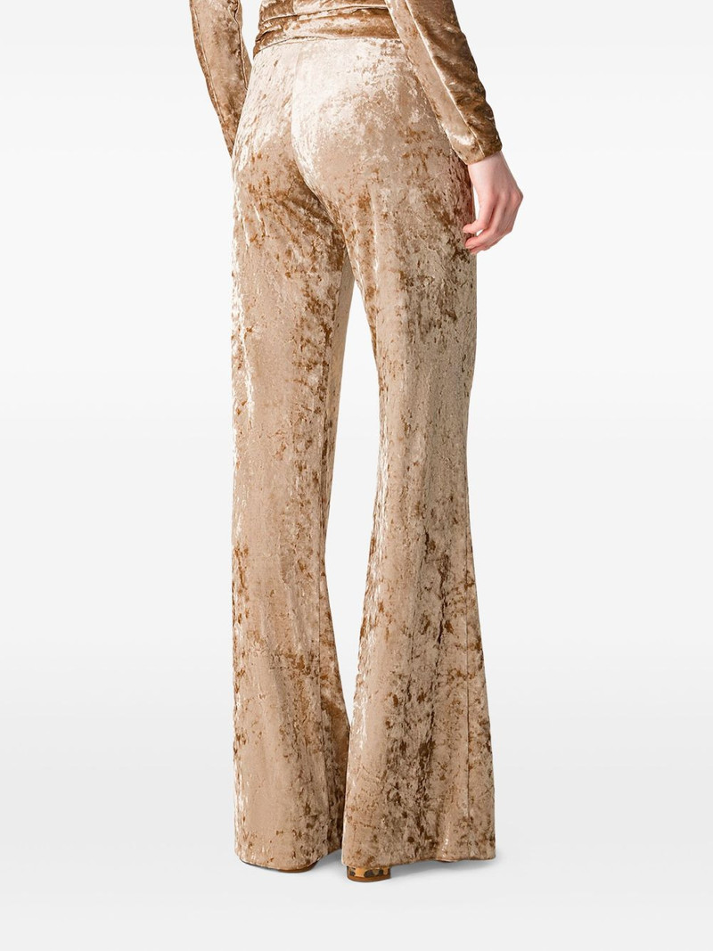 crushed-velvet flared trousers 3