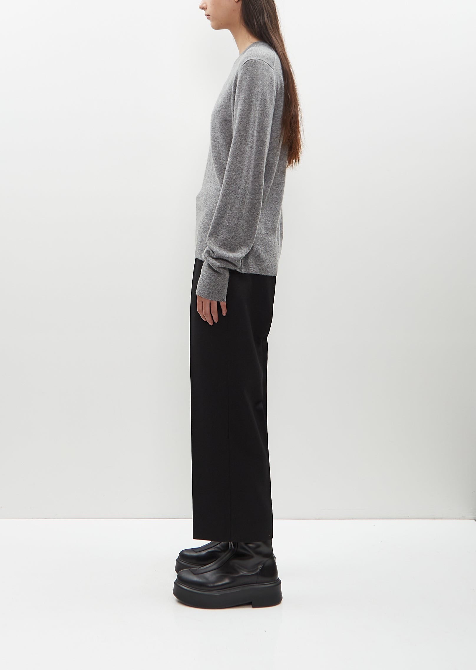 Cashmere Crewneck Sweater — Grey Mèlange - 2