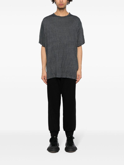Yohji Yamamoto crinkled-effect cotton-blend T-shirt outlook