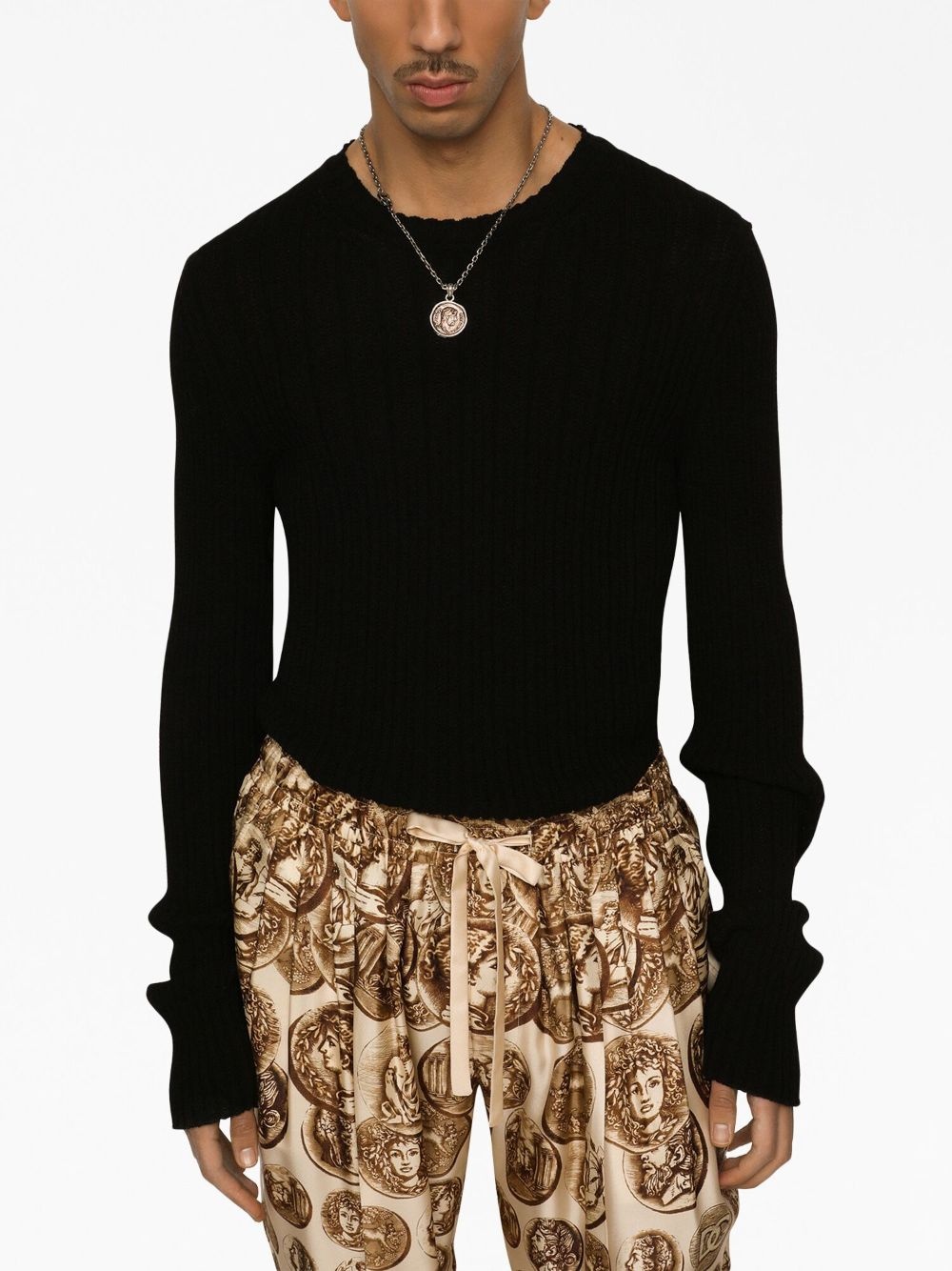 crew-neck ribbed jumper - 5