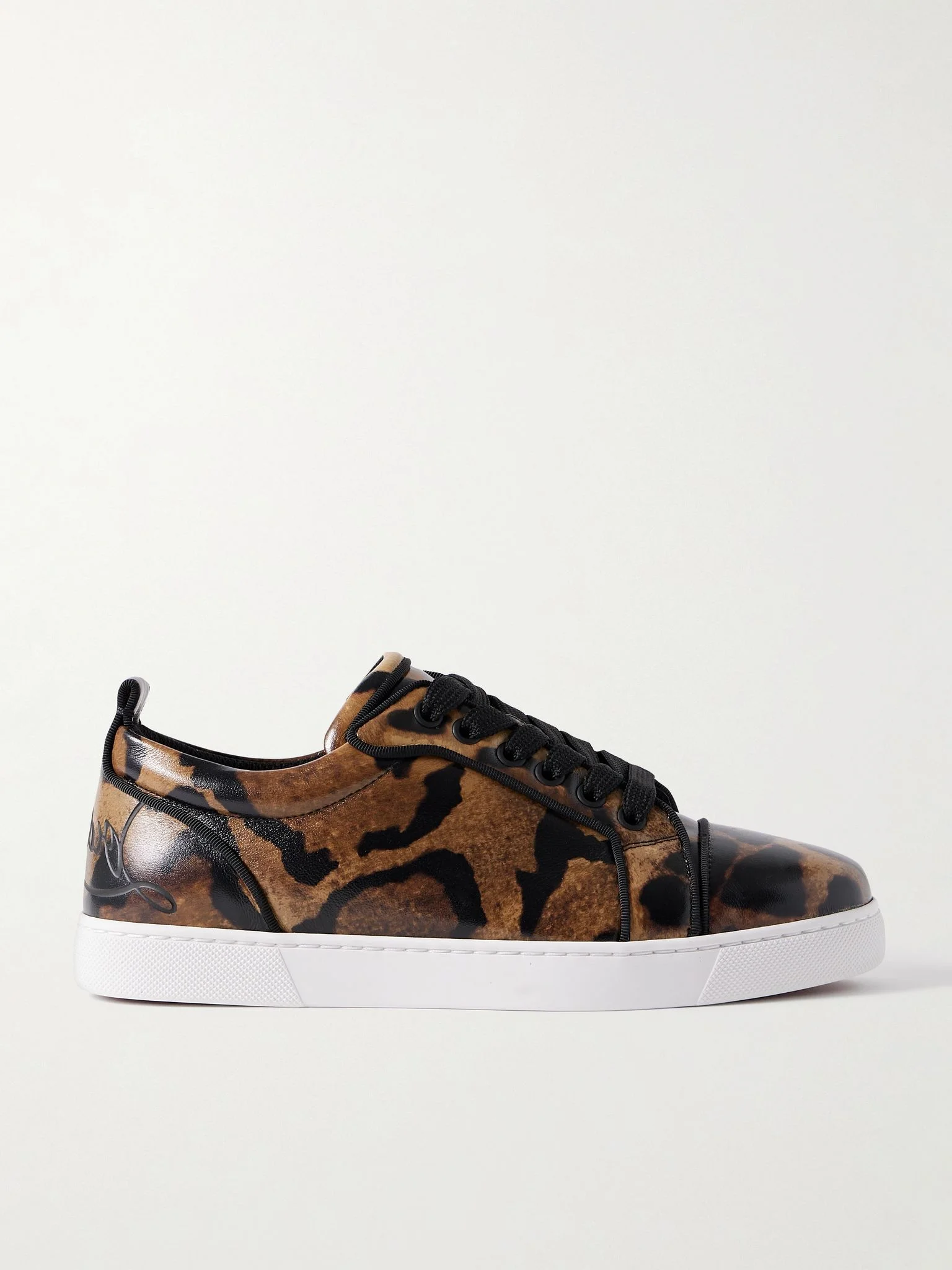 Fun Louise Junior leopard-print leather sneakers Leaf green - 1