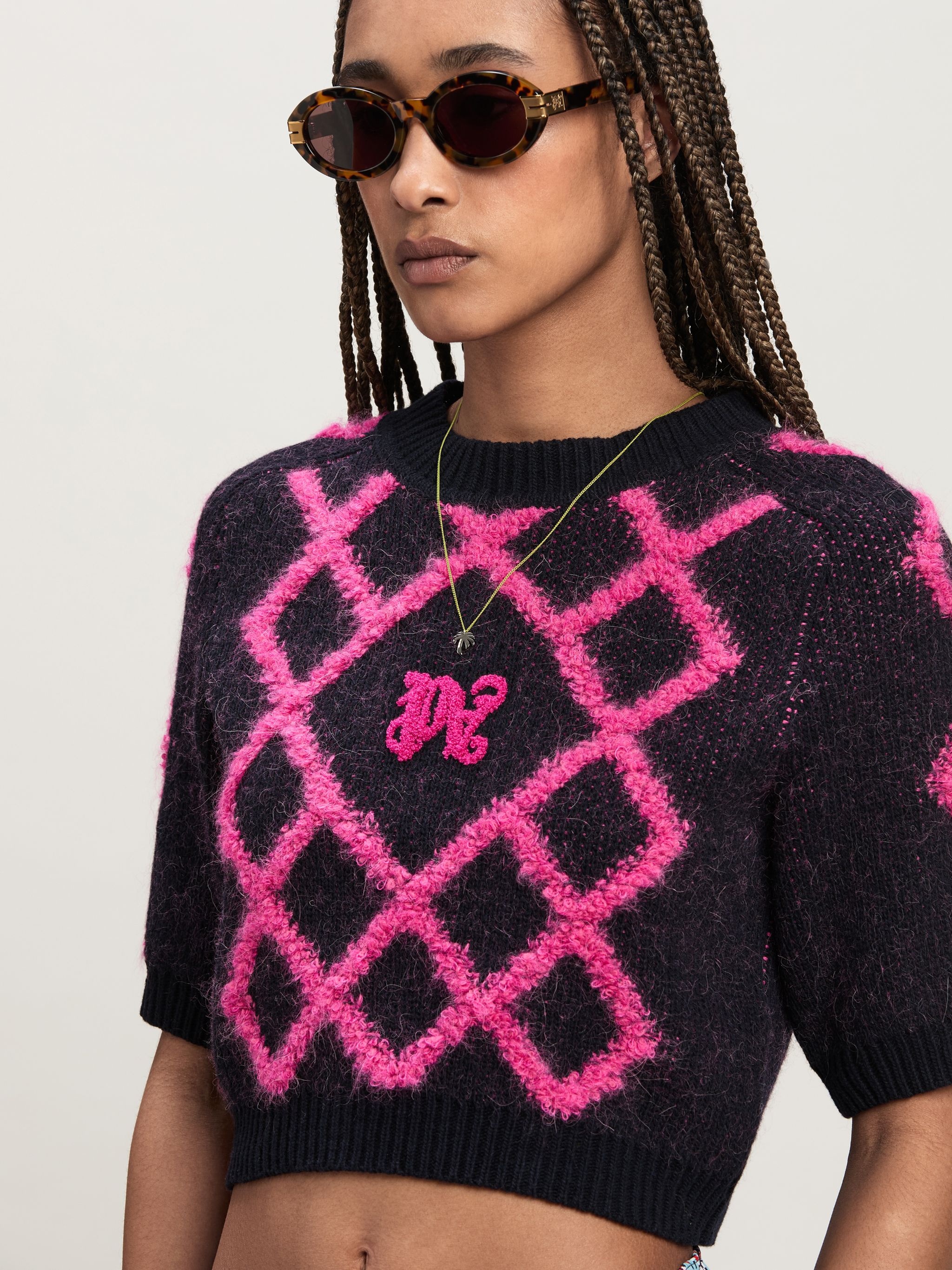 MONOGRAM ARGYLE Crop TOP - 6