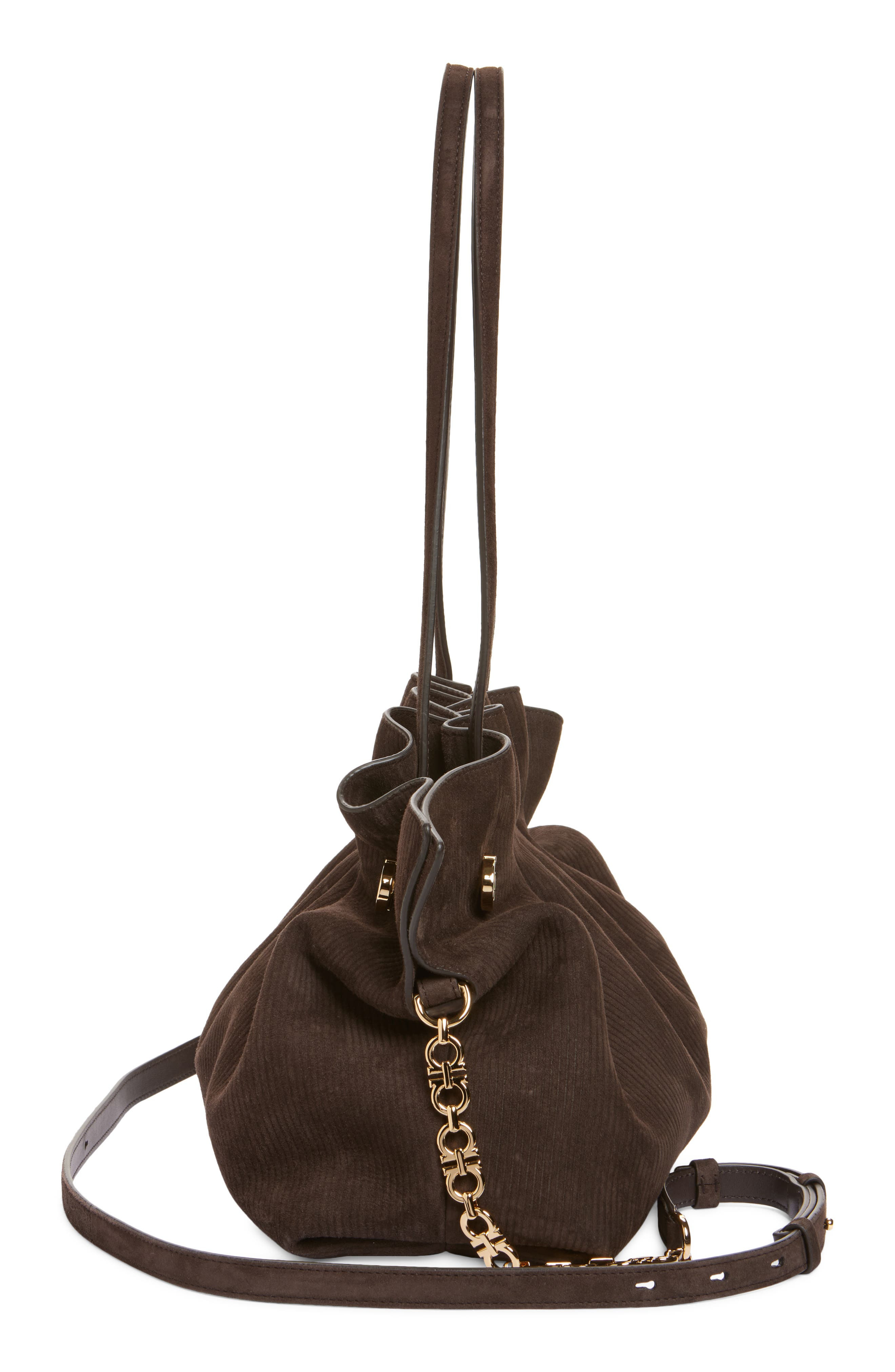 FERRAGAMO Medium Gancio Piercing Soft Leather Shoulder Bag in Testa Di Moro at Nordstrom - 5