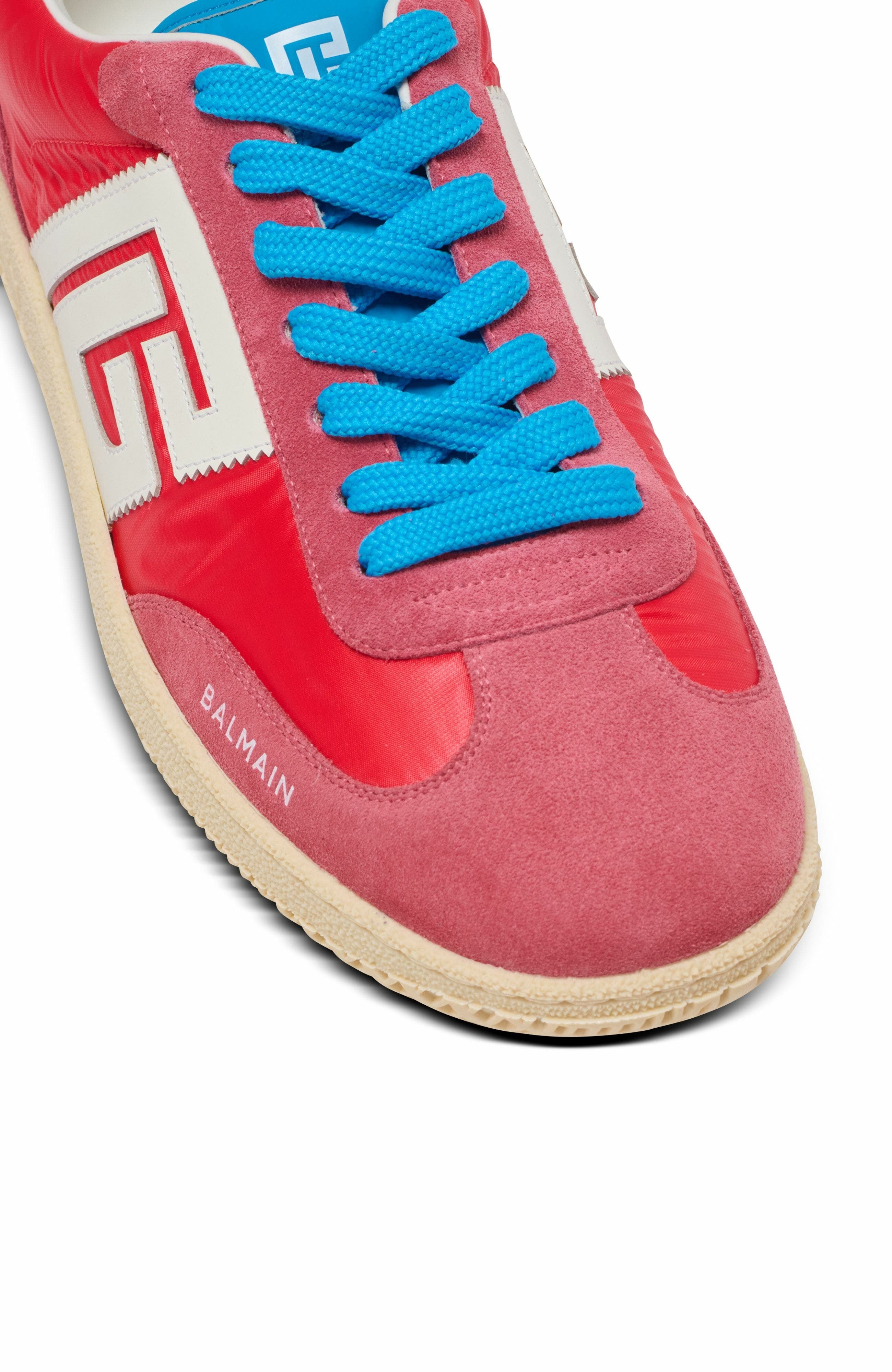 Balmain Swan trainers in suede and nylon in Red at Nordstrom - 7