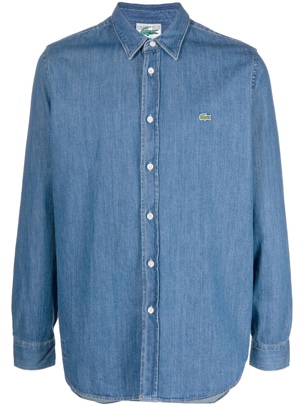 logo-patch denim shirt - 1