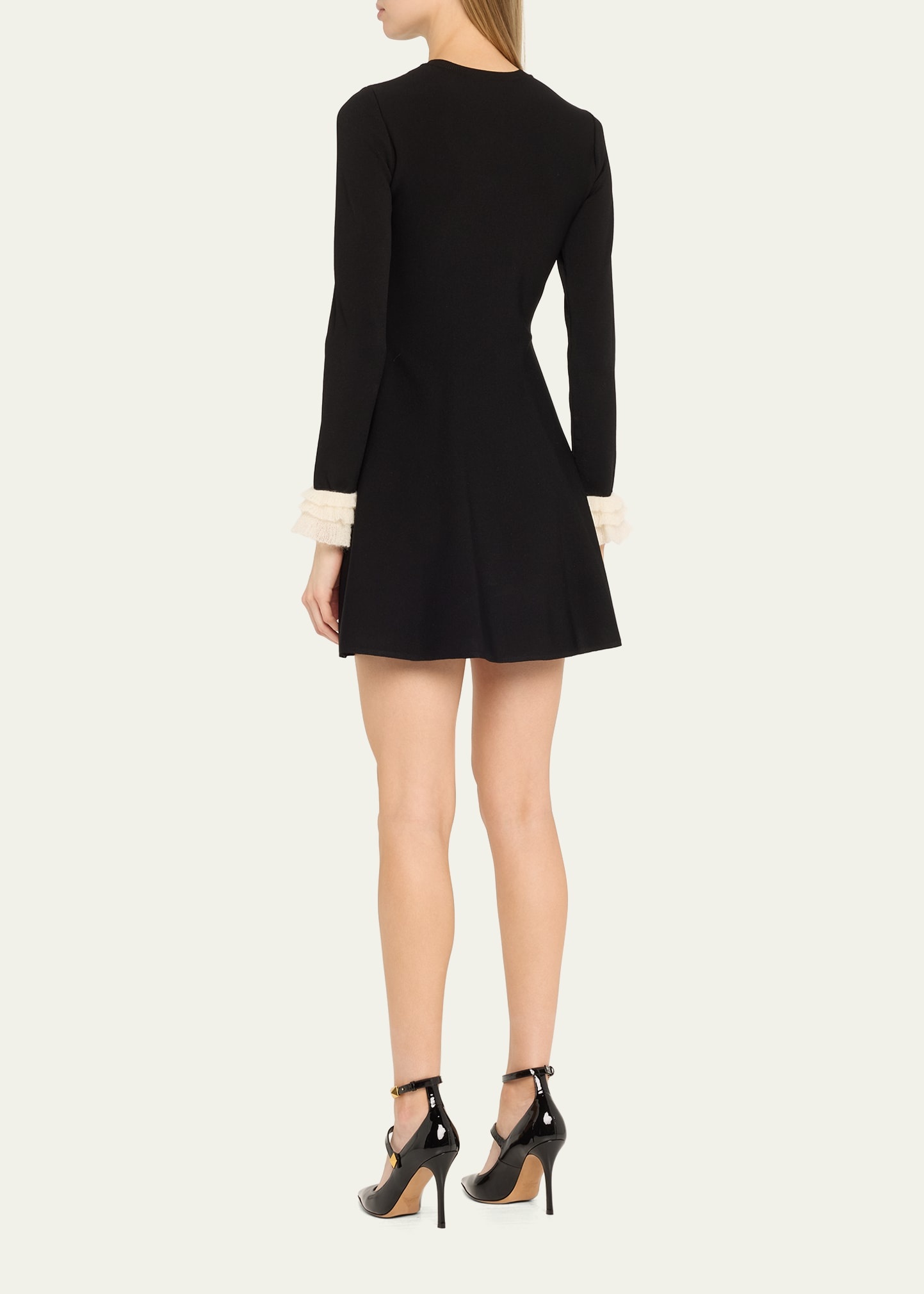 Long-Sleeve Ruffle-Cuff Mini Dress - 3