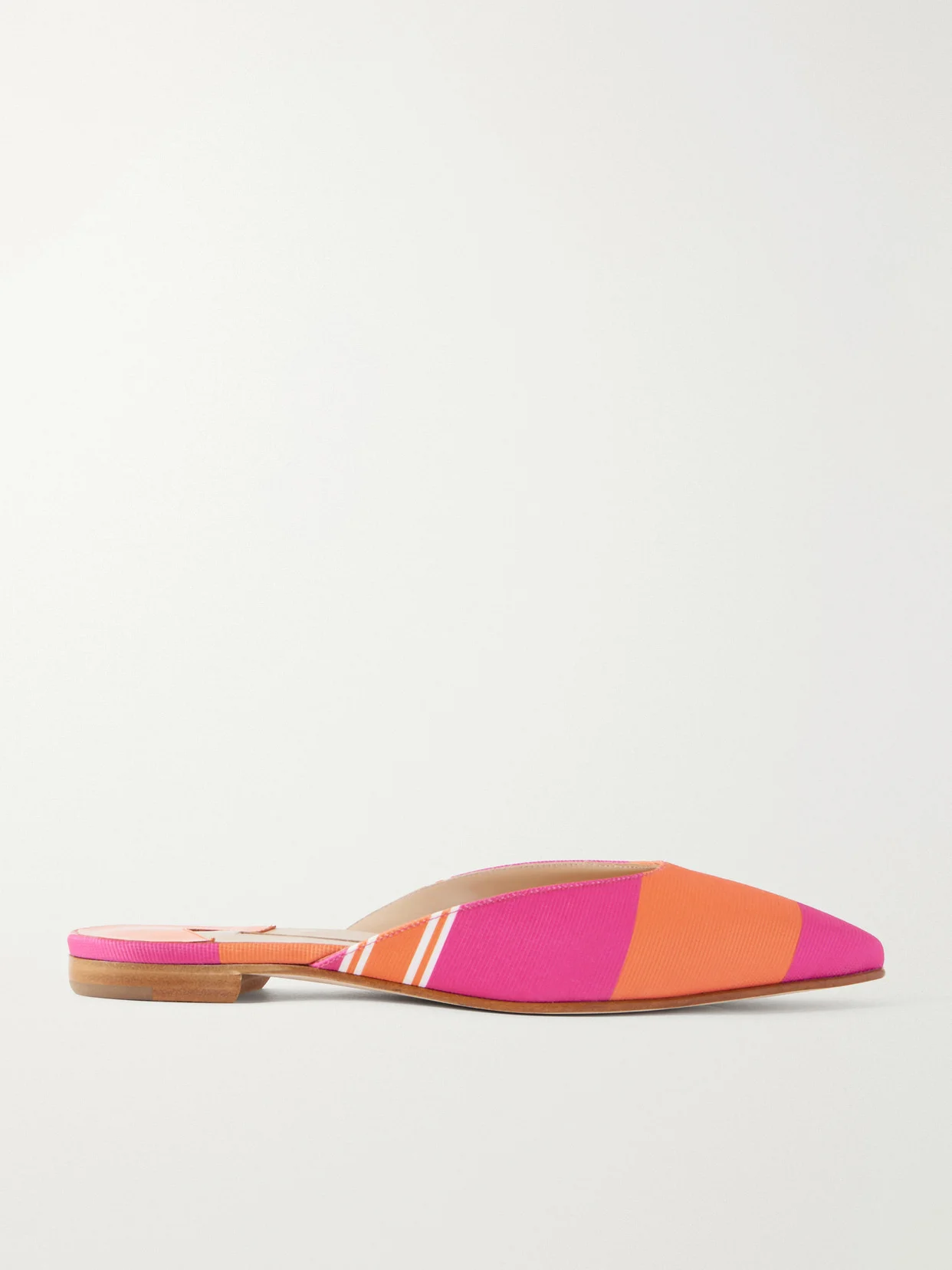 + Emilia Wickstead Striped Twill Mules - 1