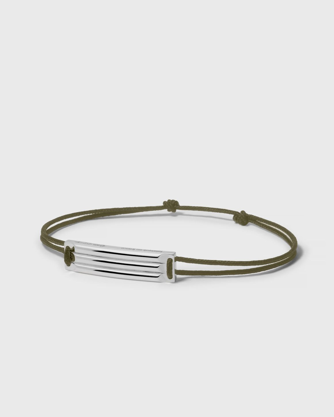 5g polished sterling silver khaki godron cordon bracelet - 5