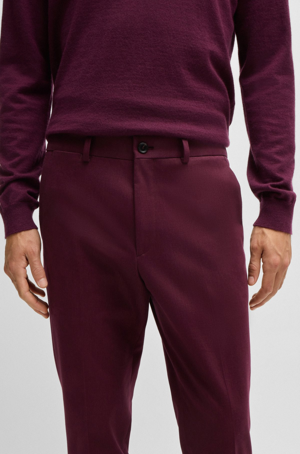 SLIM-FIT TROUSERS IN COTTON, CASHMERE AND STRETCH - 5