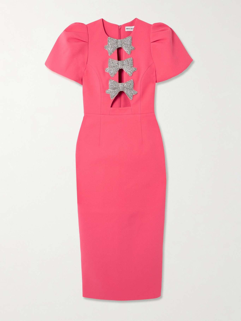 Posey cutout embellished cady midi dress Pink 1