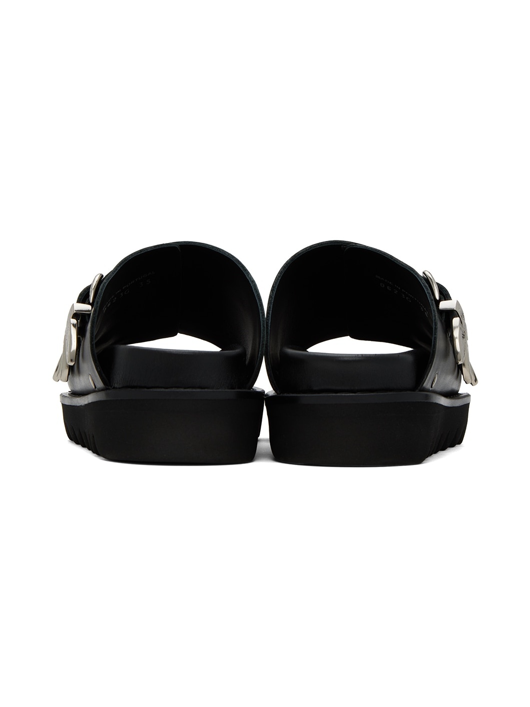 Black Buckle Sandals - 2