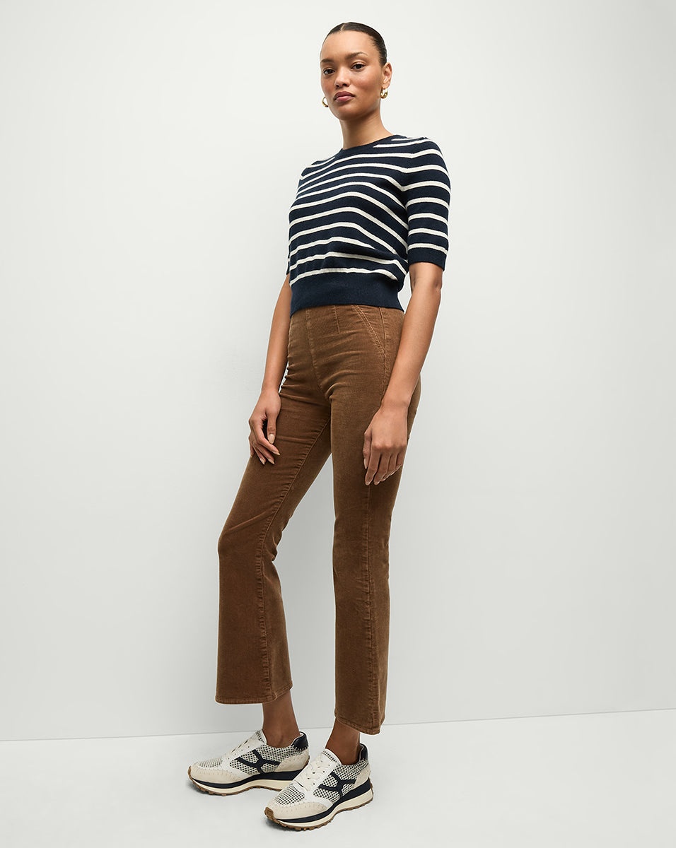 CARSON CORDUROY KICK-FLARE JEAN - 4