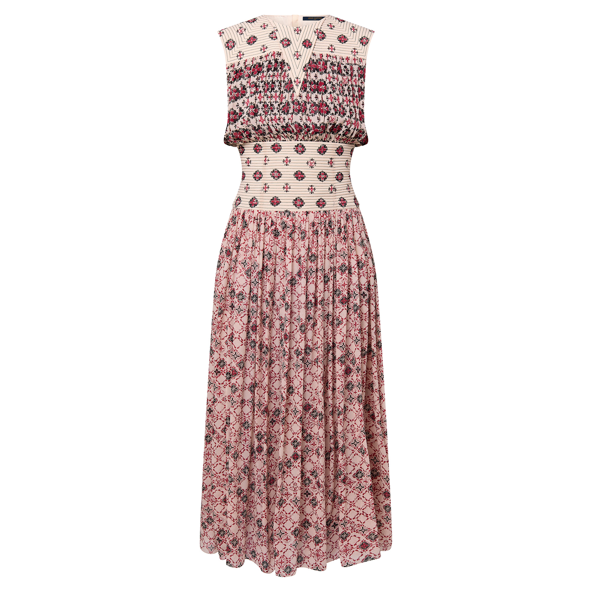 Vintage Monogram Silk Midi Dress - 1