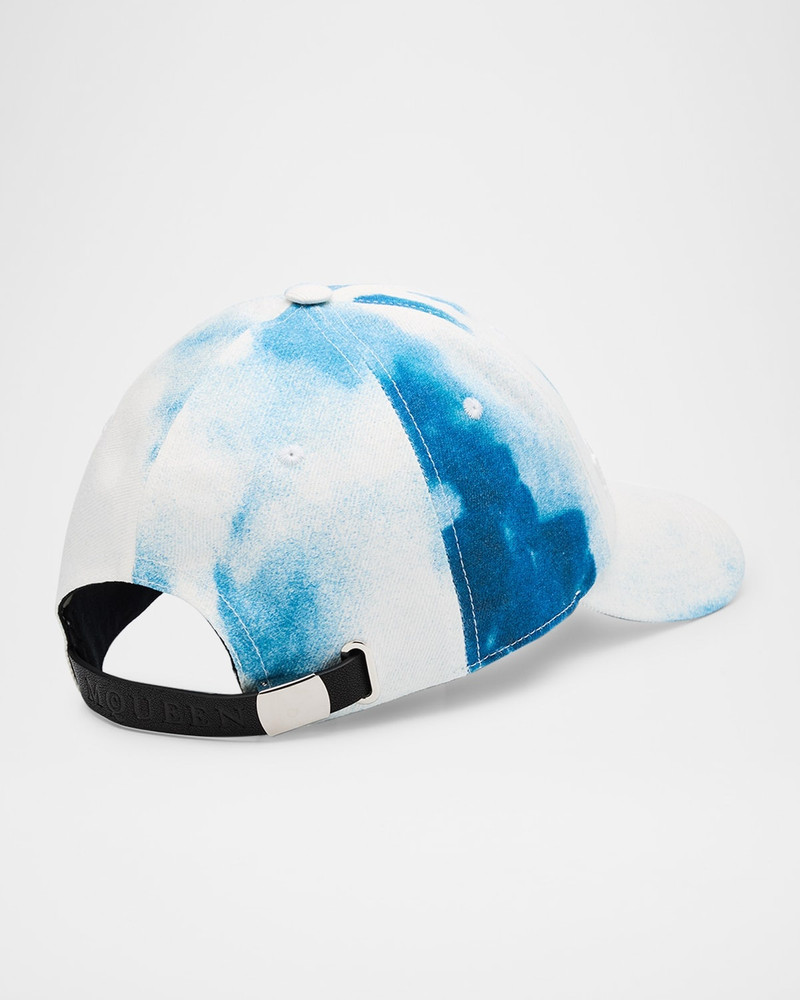 Alexander McQueen Men's Marbled Denim Logo Baseball Cap outlook