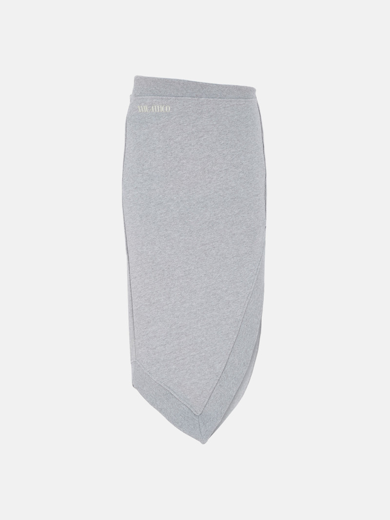 MELANGE GREY AND BEIGE MIDI SKIRT - 1