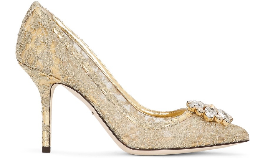 Lurex lace rainbow pumps with brooch detailing - 1