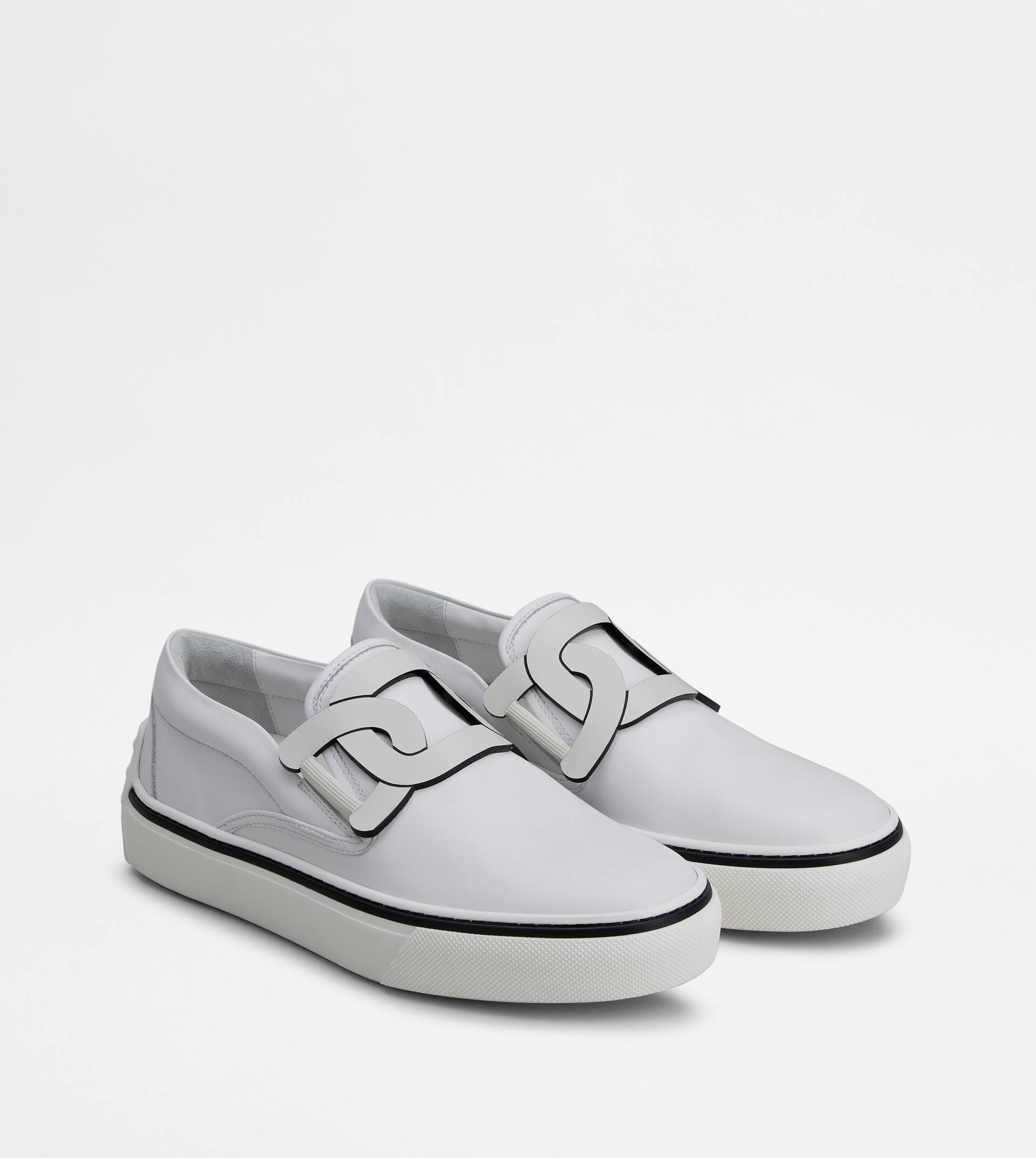 TOD'S SLIP ON SHOES IN LEATHER - WHITE - 4