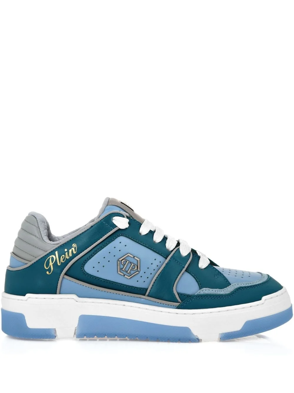 leather-panelled sneakers - 1