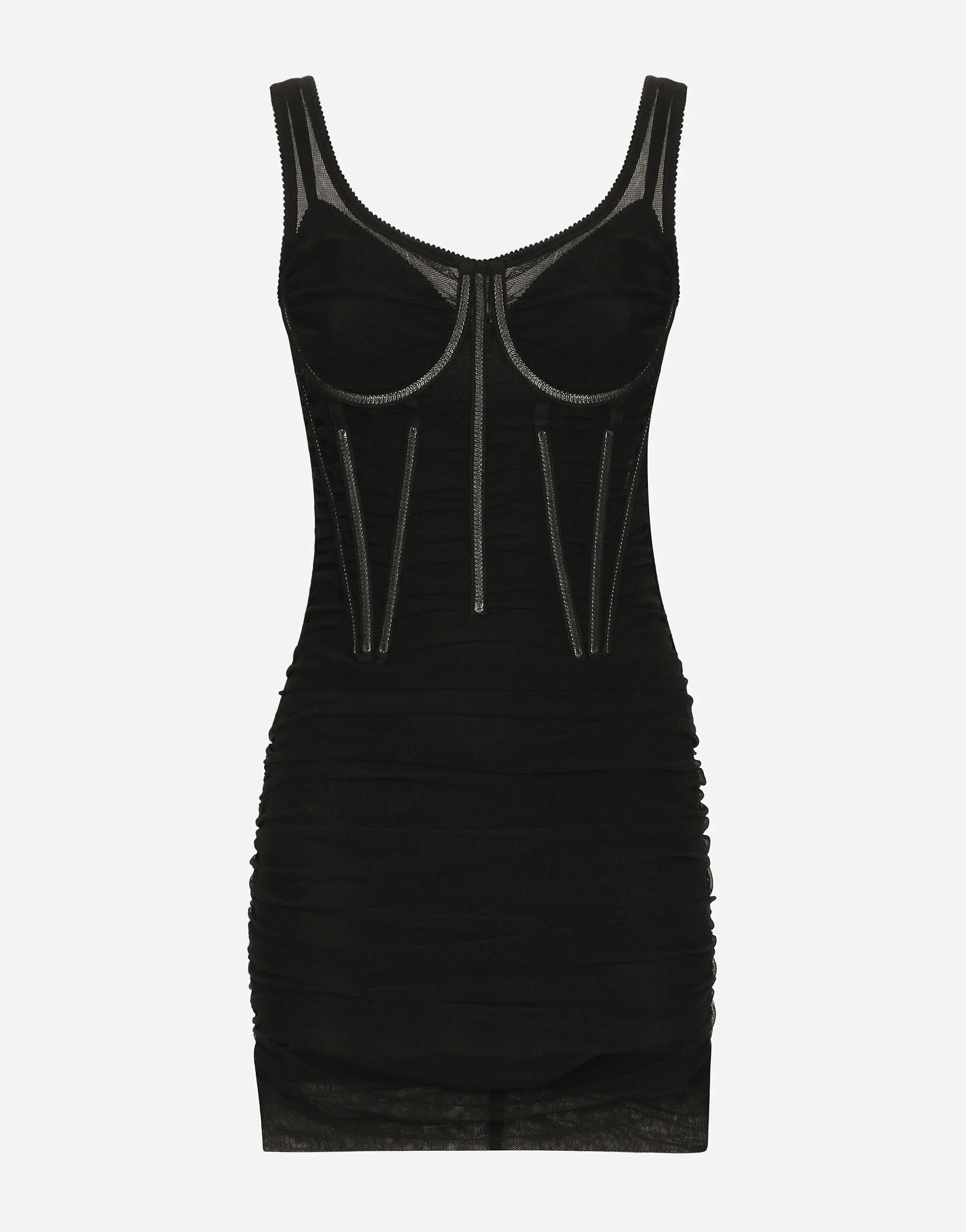 Short tulle dress with corset details - 1