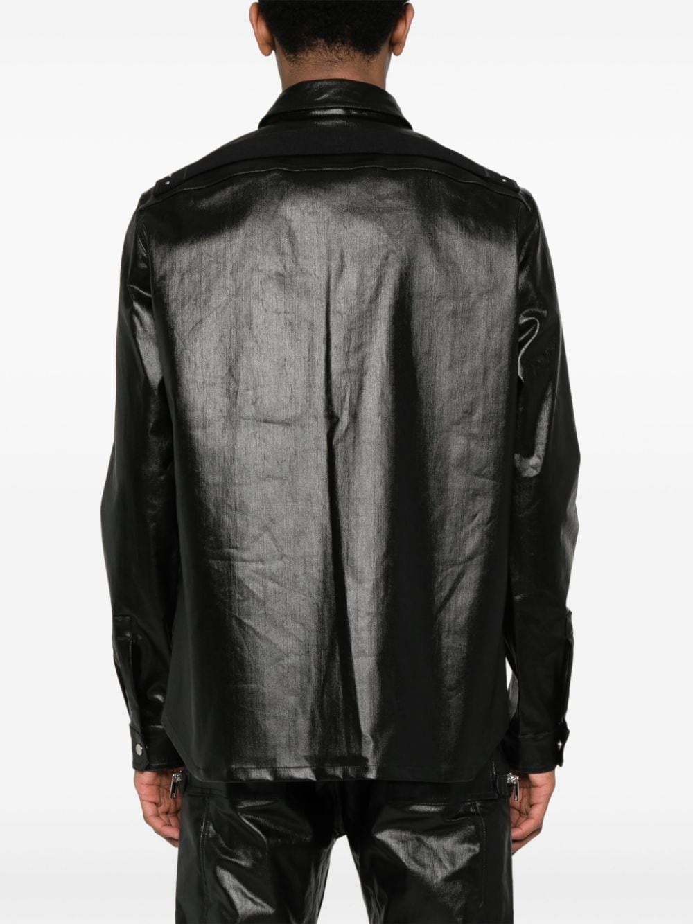 coated denim shirt jacket - 4
