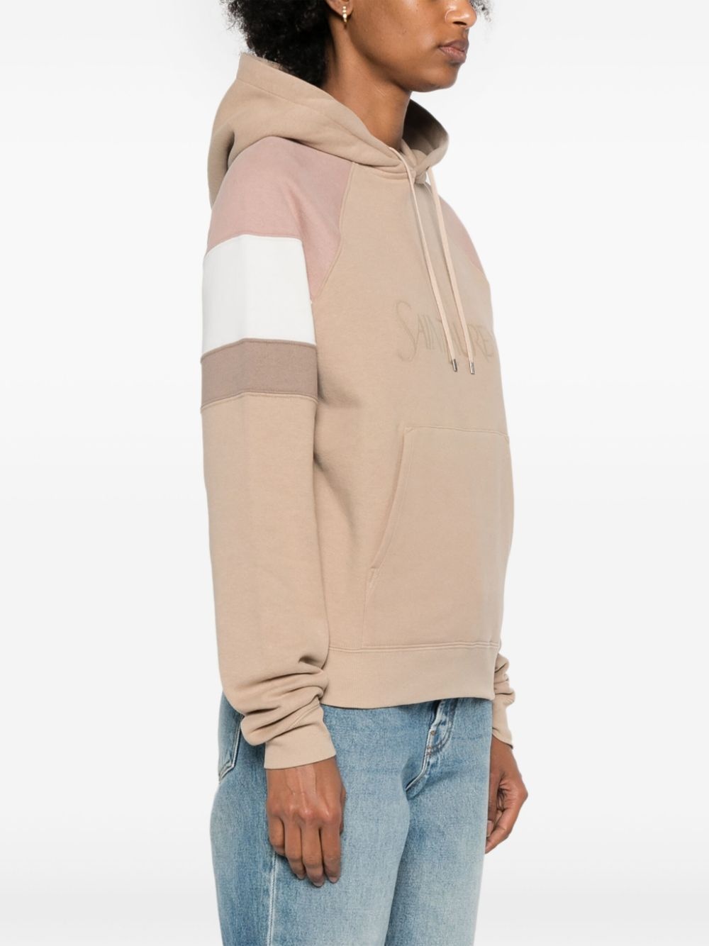 embroidered-logo cotton hoodie - 3