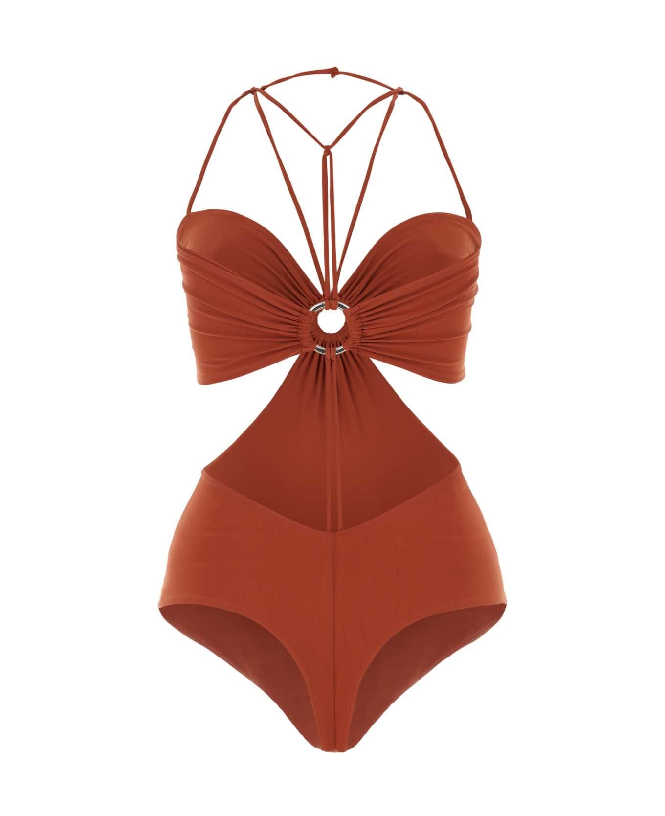 Brick Stretch Polyester Swimsuit - 2