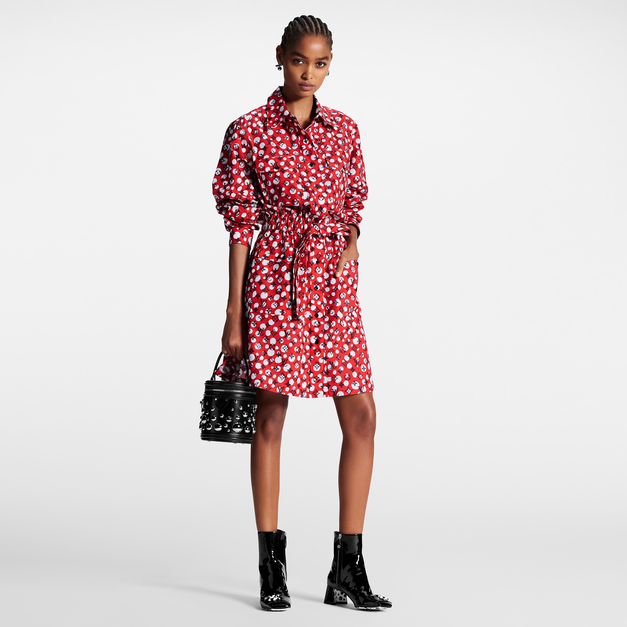 LV x YK Infinity Dots Monogram Shirt Dress - 2