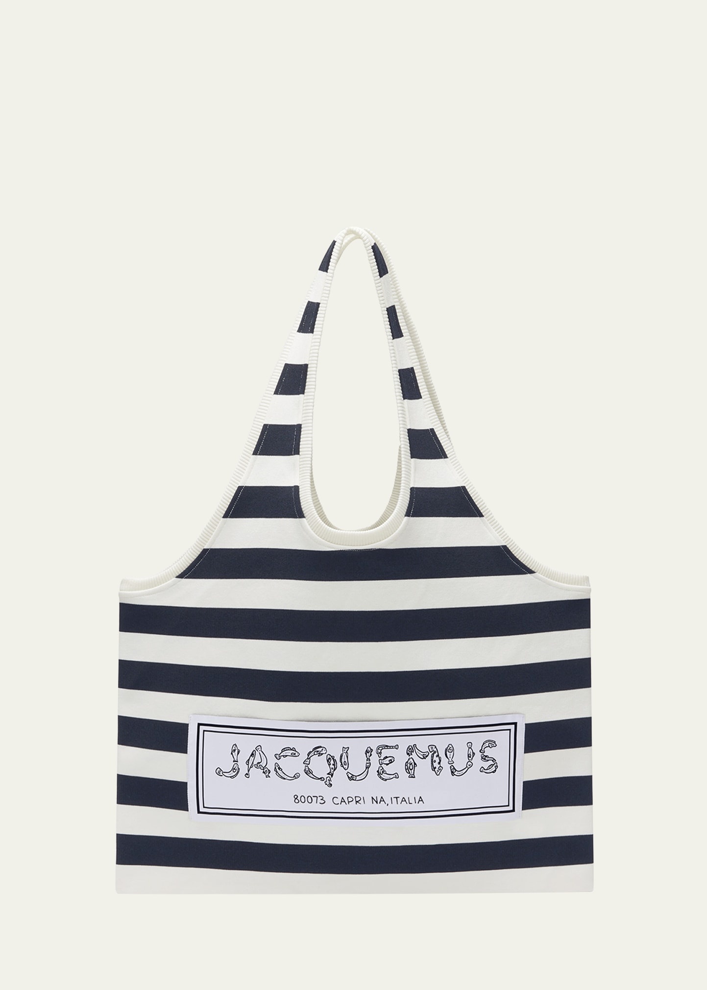 Le Marcel Striped Canvas Tote Bag - 1