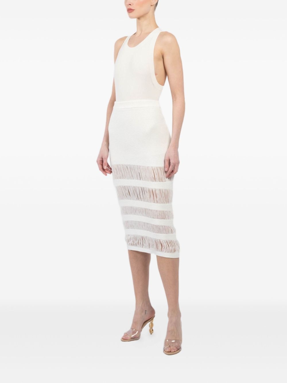 fringe-detailing skirt - 3