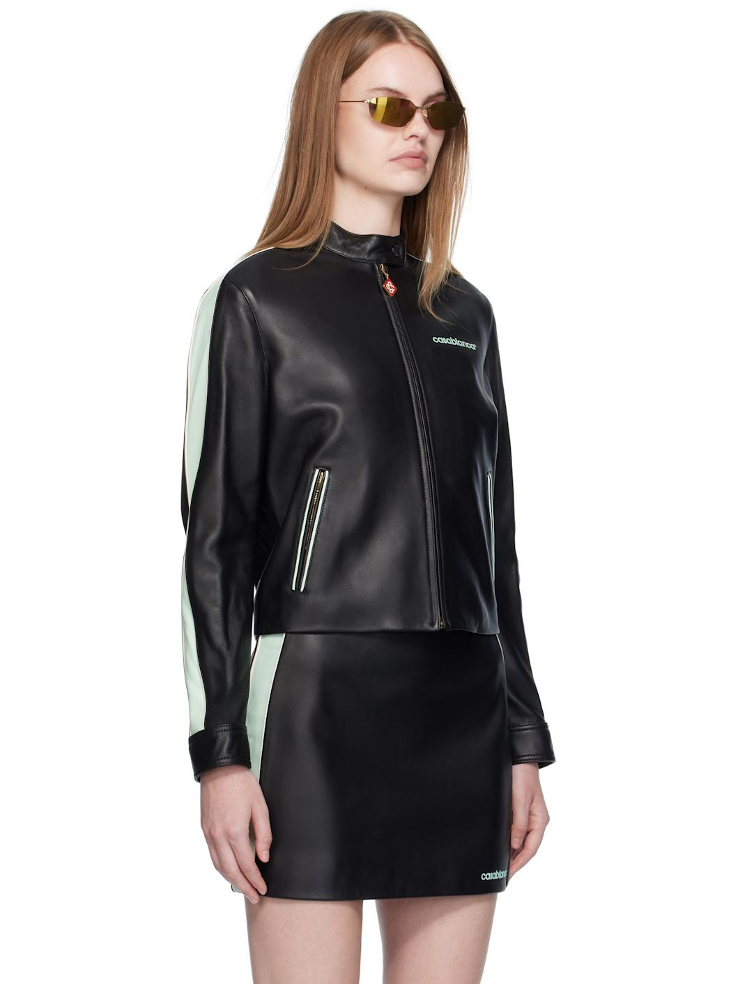 Black Leather Racer Jacket - 2
