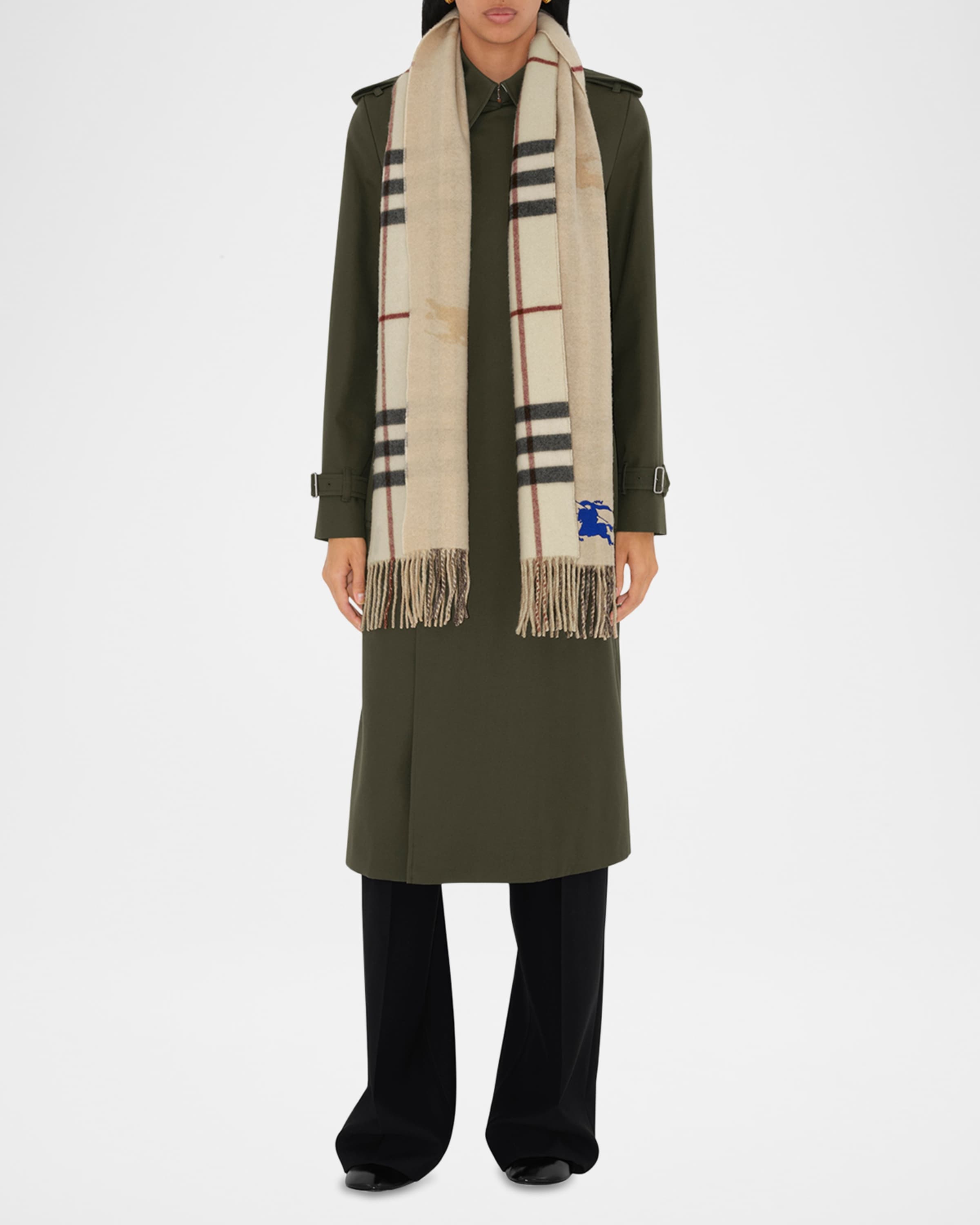 Giant Check Cashmere Scarf - 1