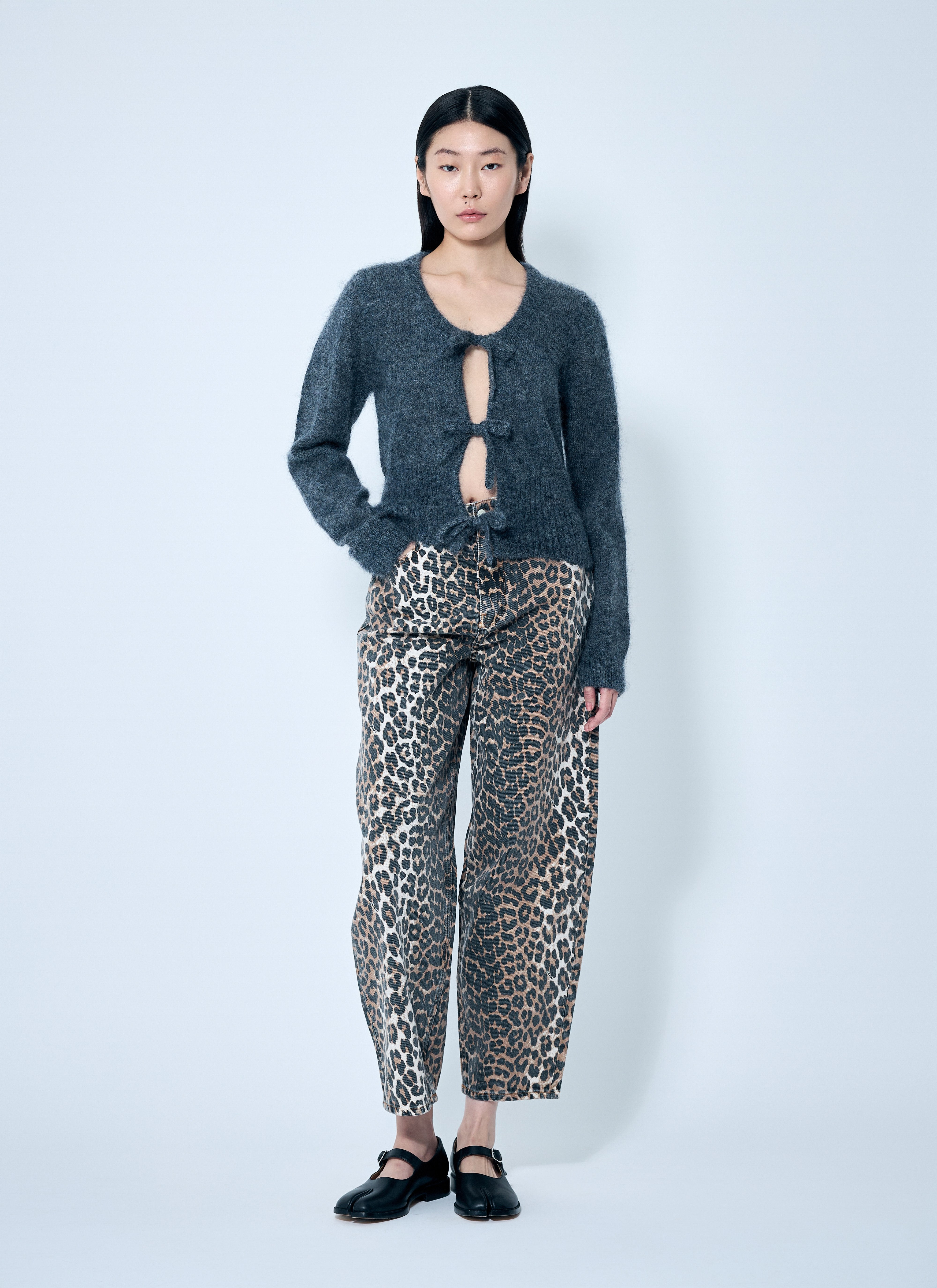 Ganni Women Light Mohair Tie-String Cardigan - 2