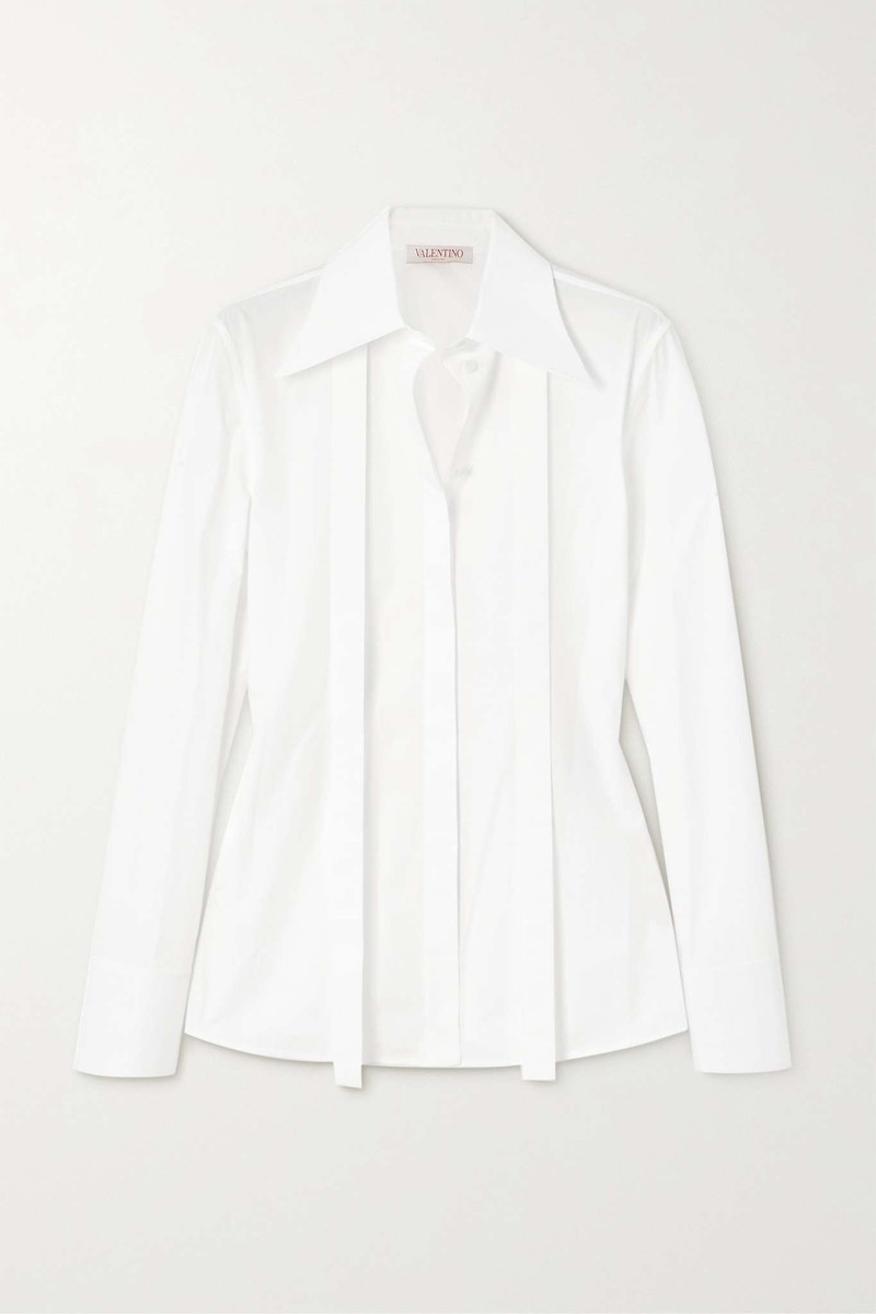 Pussy-bow cotton-poplin shirt 1