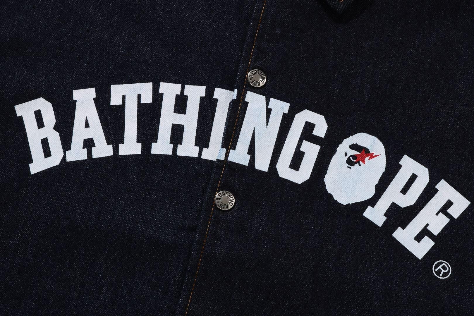 BAPE Bathing Ape Relaxed Fit Denim Coach Jacket 'Indigo' - 3