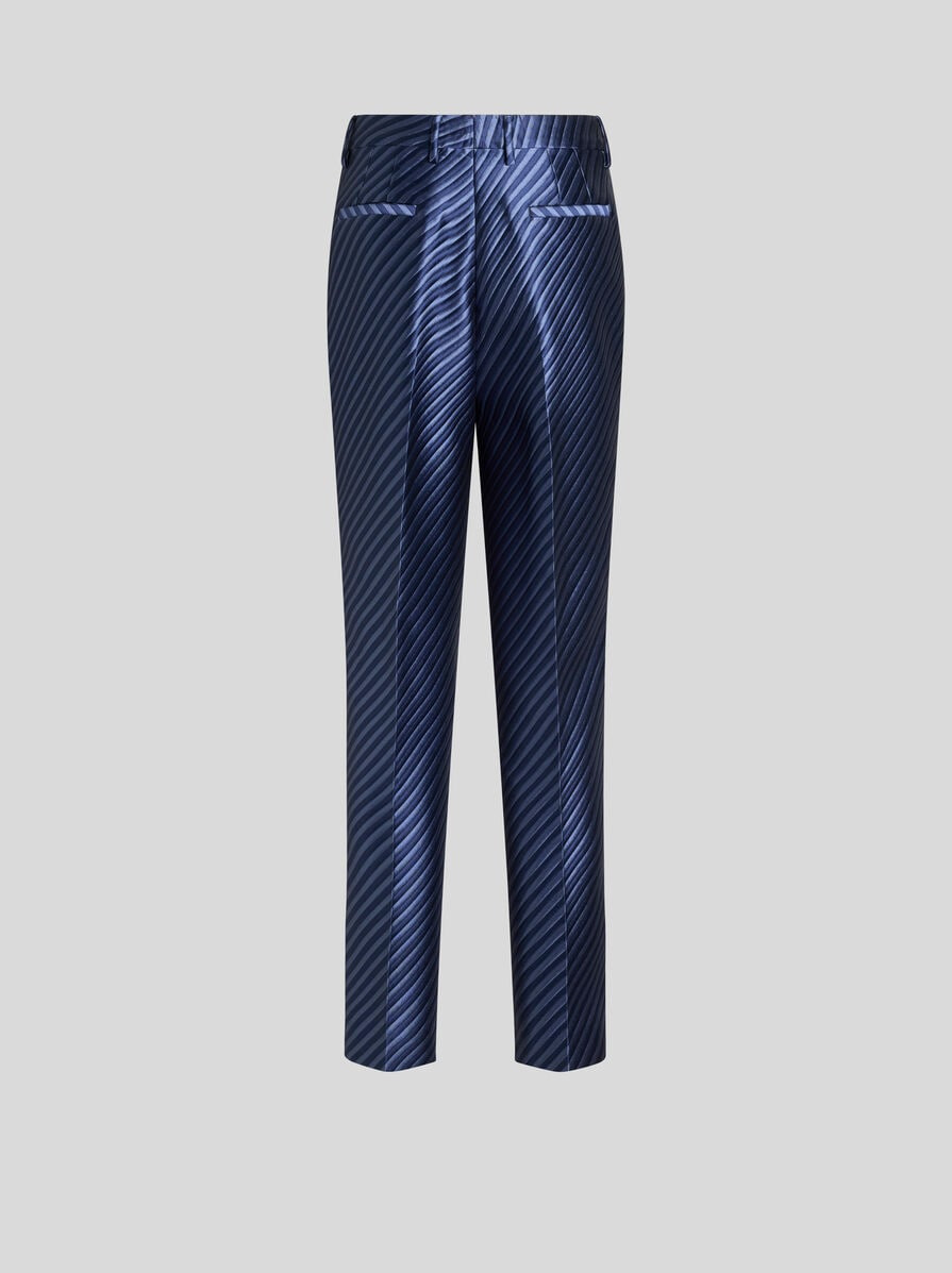 DIAGONAL JACQUARD CIGARETTE TROUSERS - 6