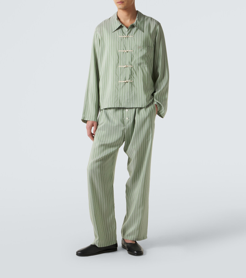 BODE Sylvan striped silk straight pants outlook