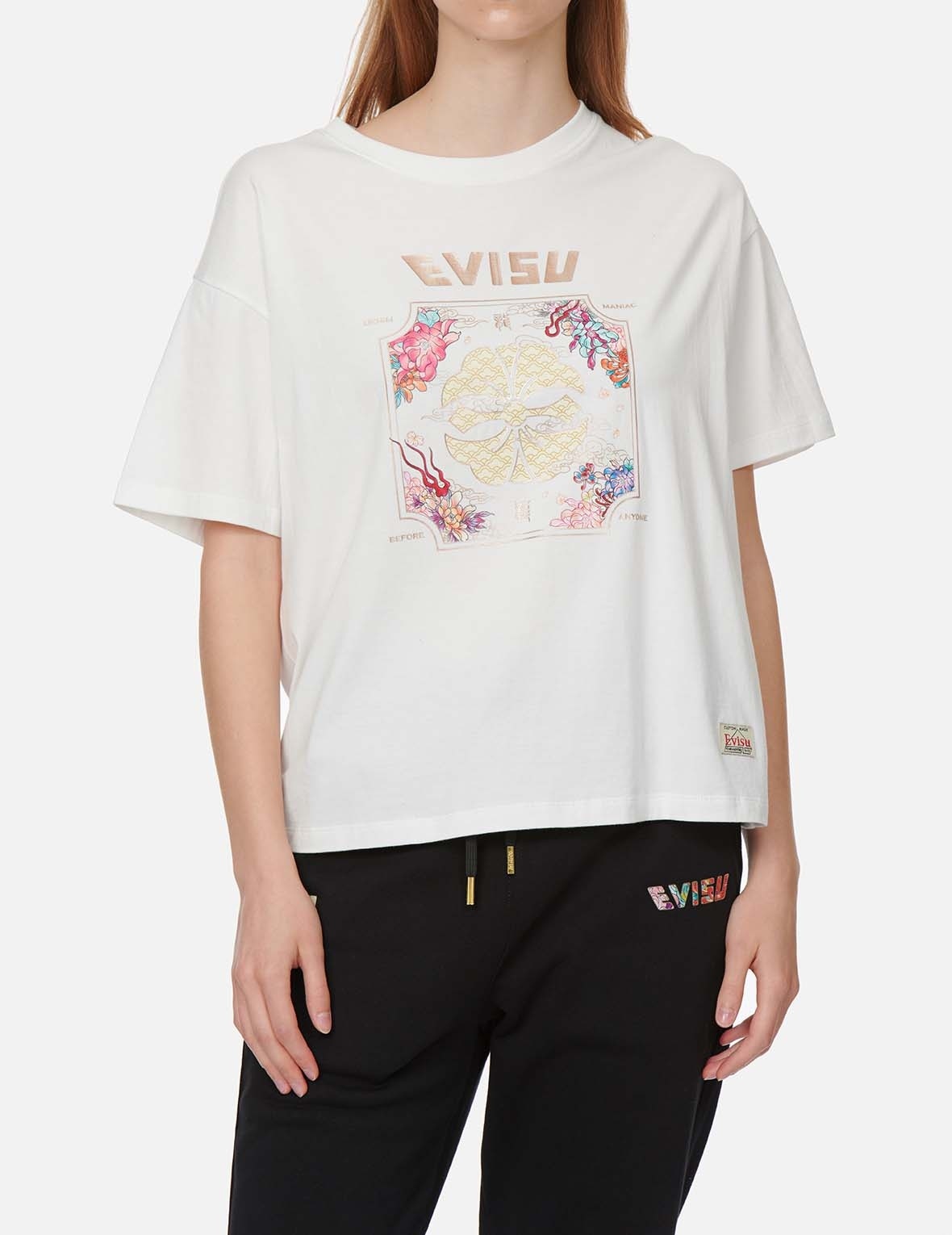 KAMON AND FLORAL PRINT T-SHIRT - 3