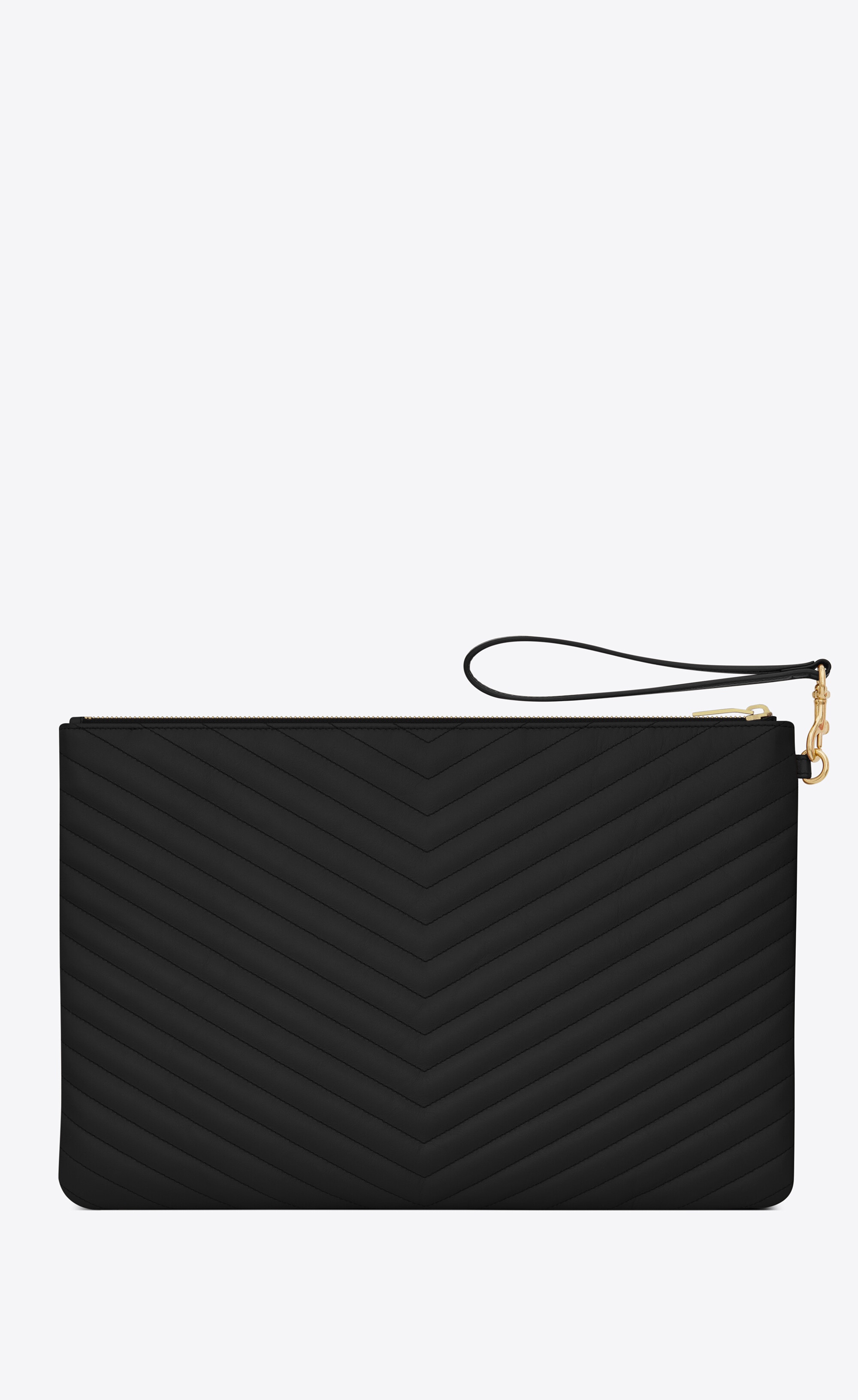 cassandre saint laurent matelassé document holder in grain de poudre embossed leather - 2