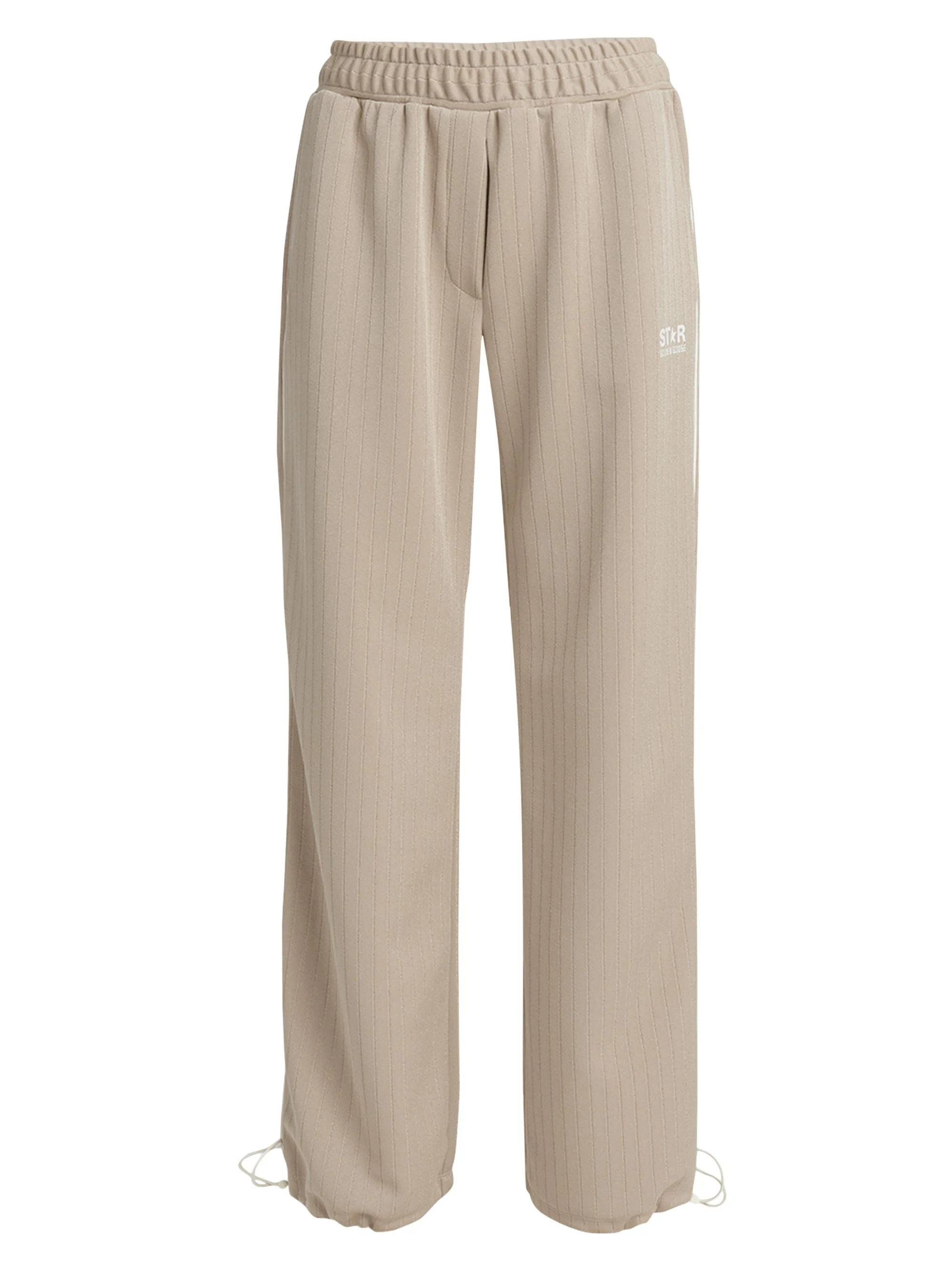 Women's Star Pinstriped Joggers - Khaki - 1