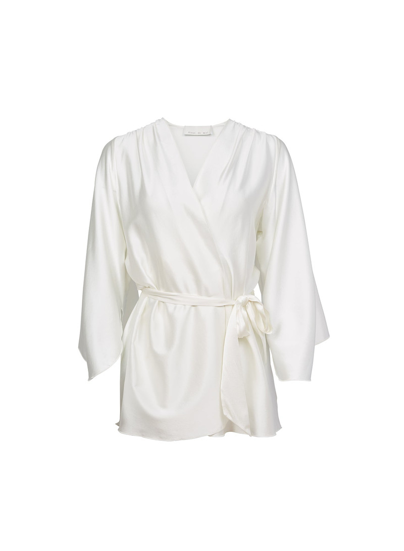 Bride Embroidered Angel Sleeve Robe - 1