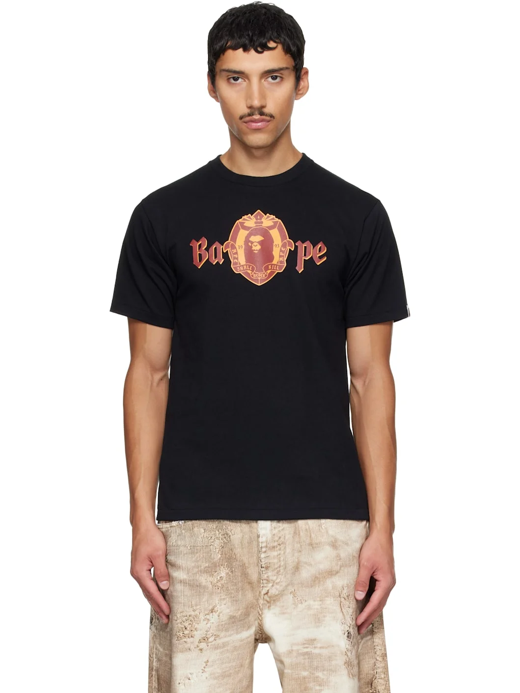 Black 'BAPE' Old English Logo T-shirt - 1