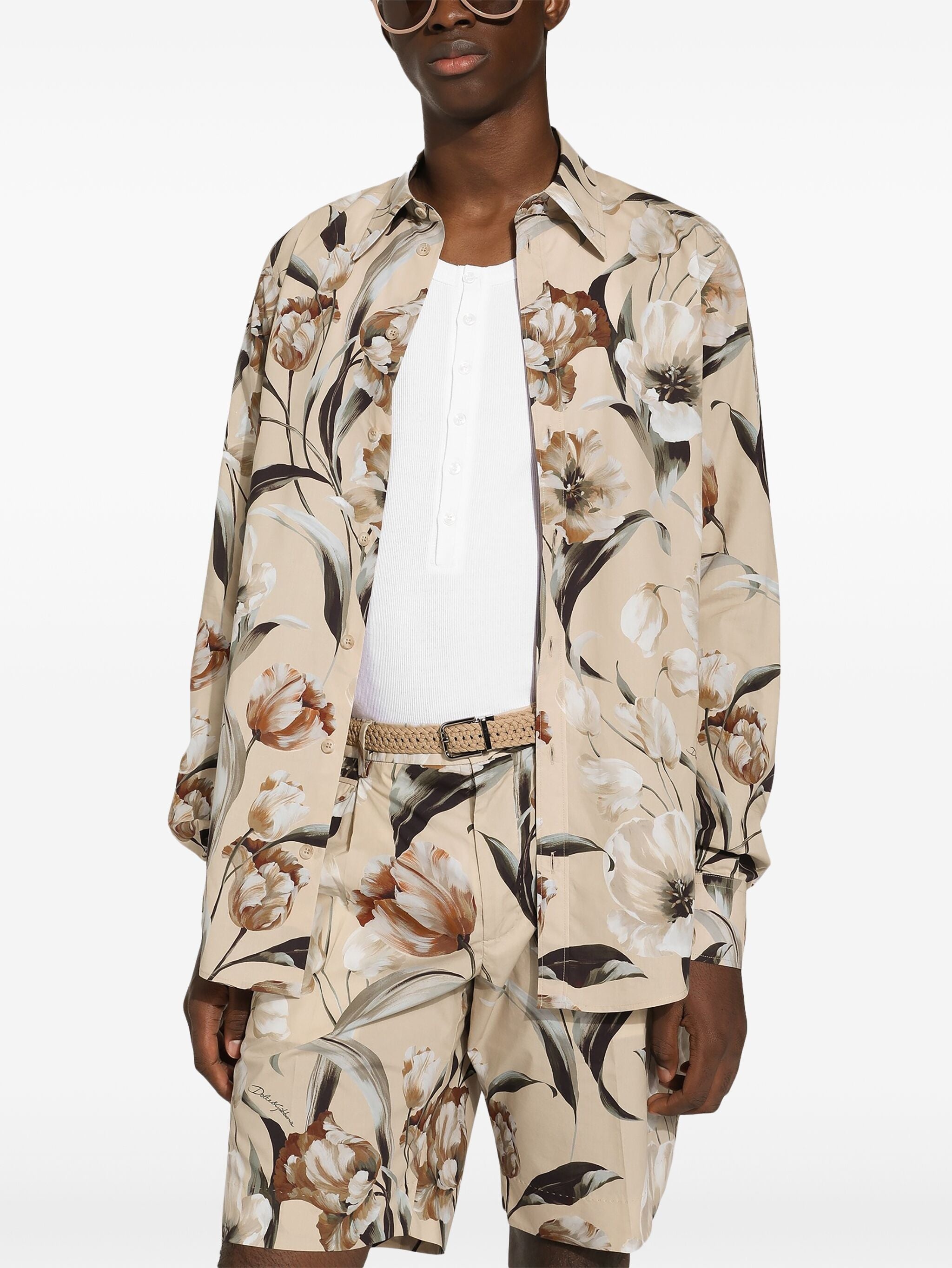 FLORAL-PRINT POPLIN SHIRT - 3